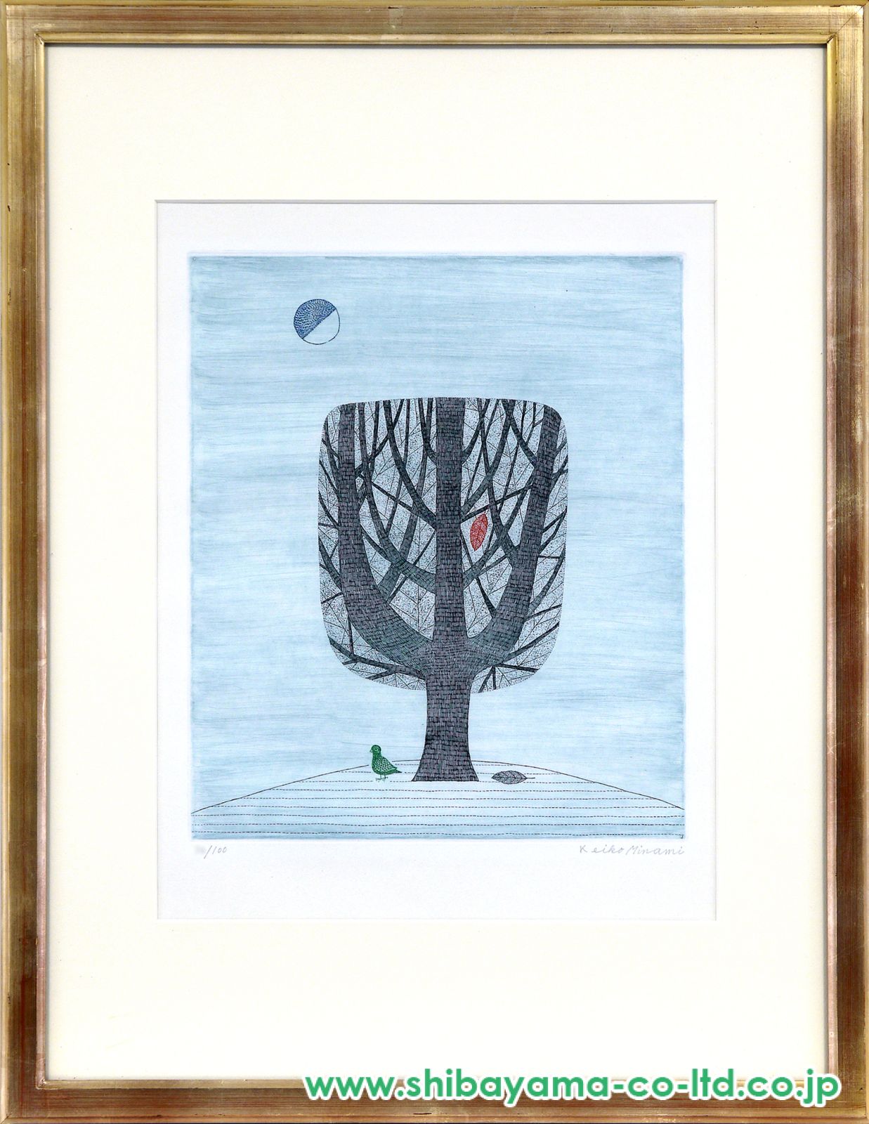 南桂子「秋の木」銅版画 :: 絵画買取・販売 - シバヤマ