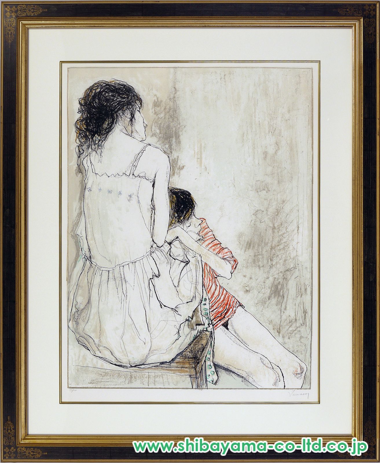 ジャン・ジャンセン「母と子」リトグラフ :: 絵画買取・販売