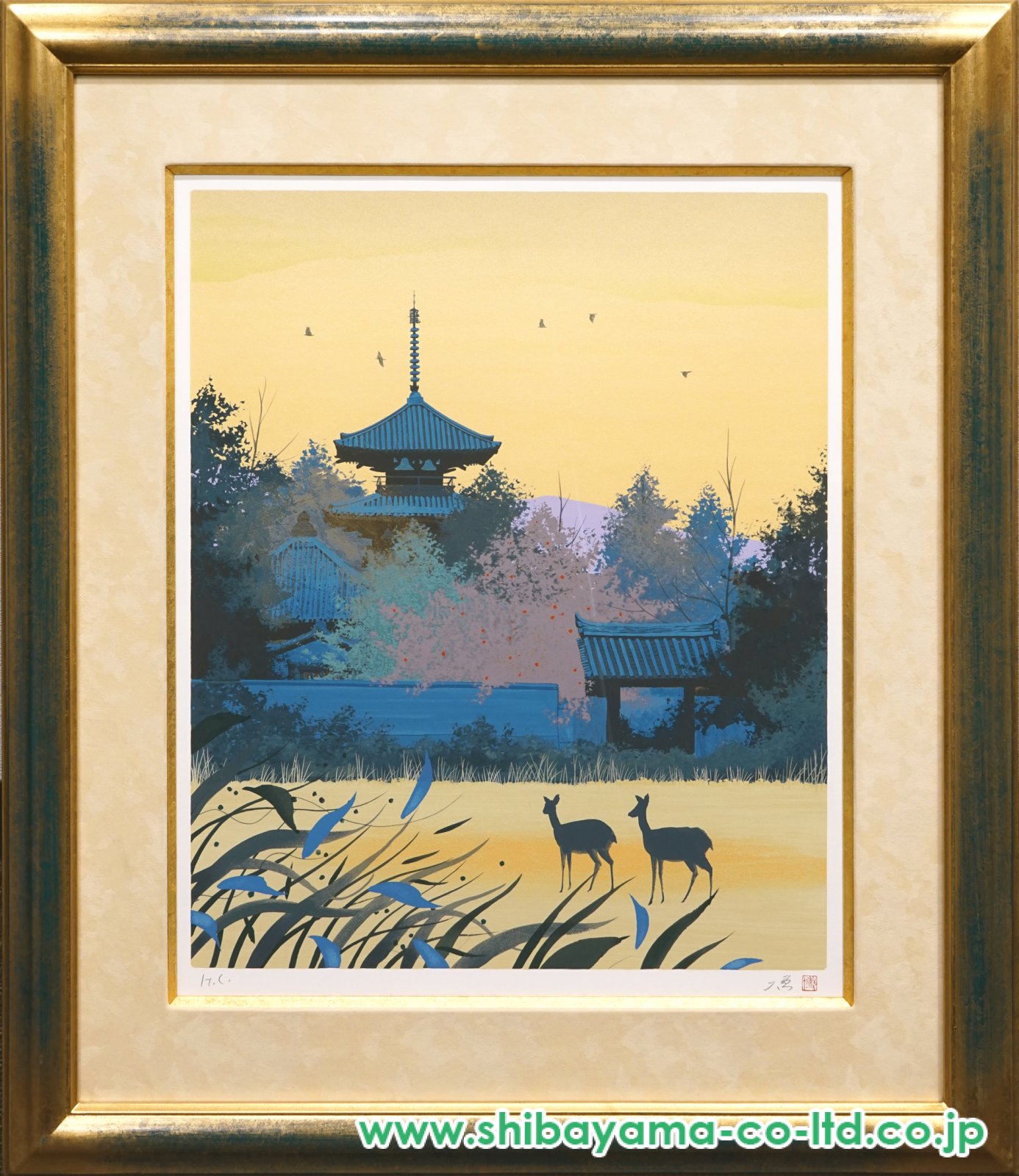 千住博「飛鳥懐風法起寺」シルクスクリーン :: 絵画買取・販売 - シバヤマ