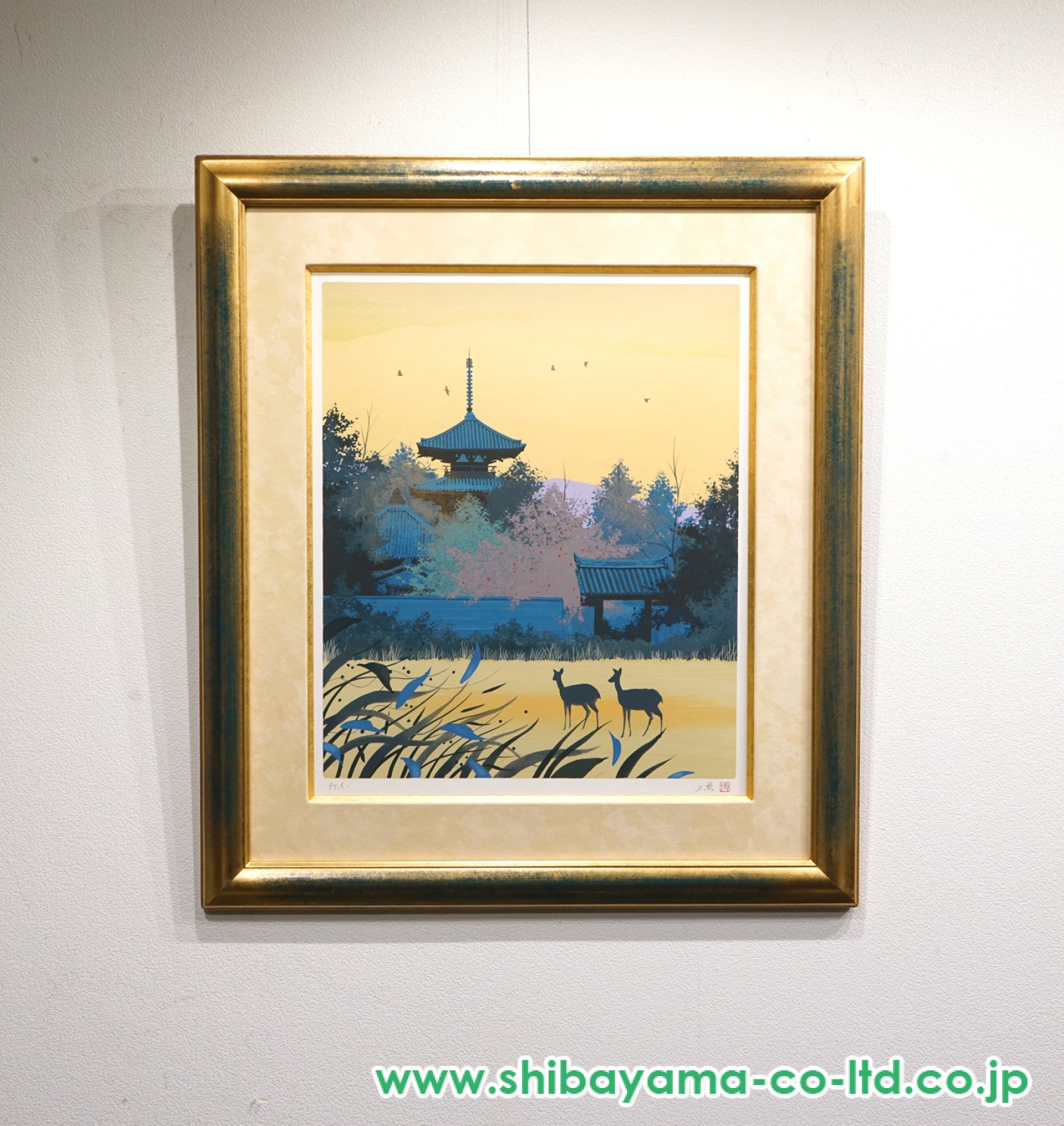 千住博「飛鳥懐風法起寺」シルクスクリーン :: 絵画買取・販売 - シバヤマ