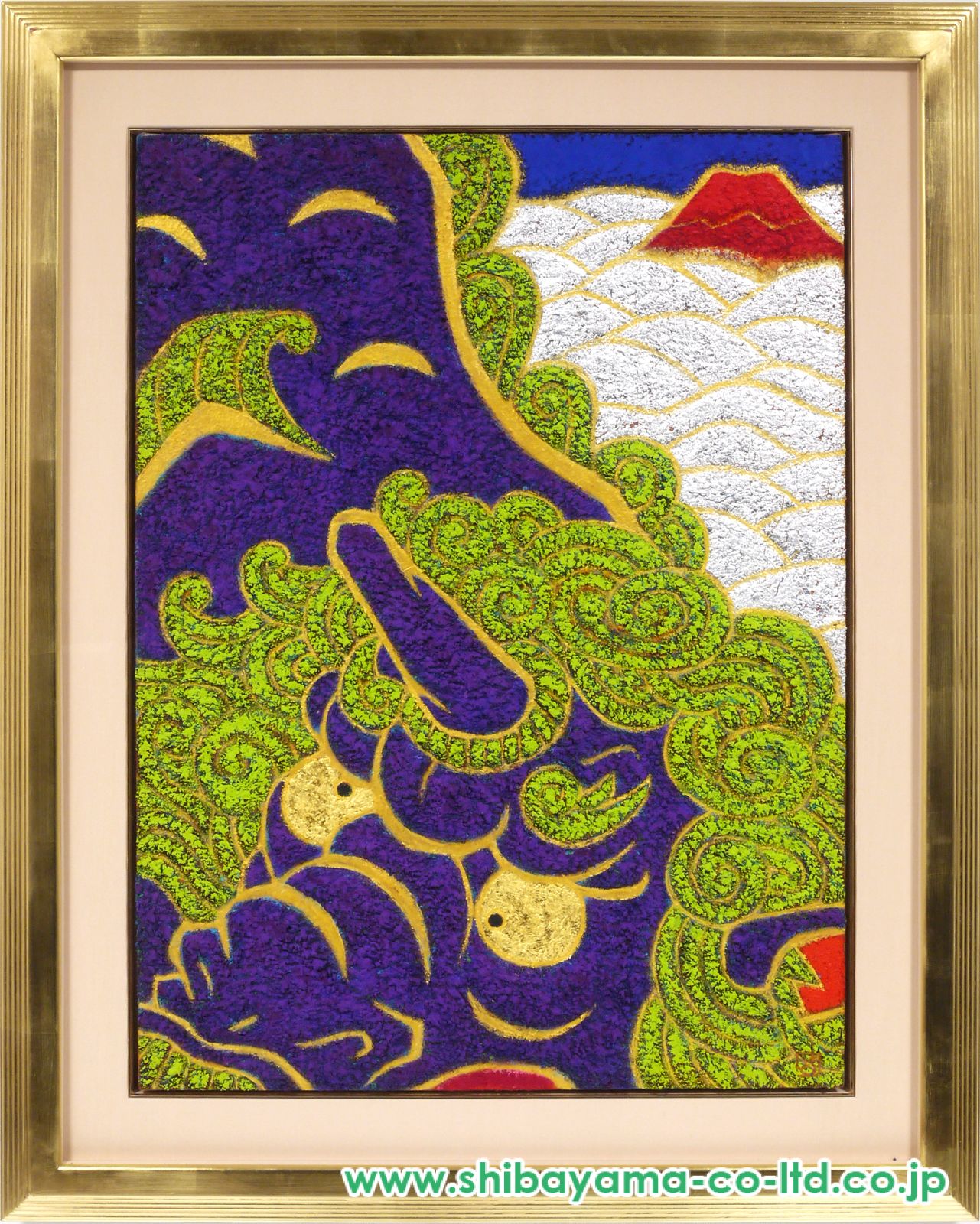 龍神　油彩画　P20号 武宮秀鵬「麒麟遊雲図」油彩 P20号 :: 絵画買取・販売 - シバヤマ
