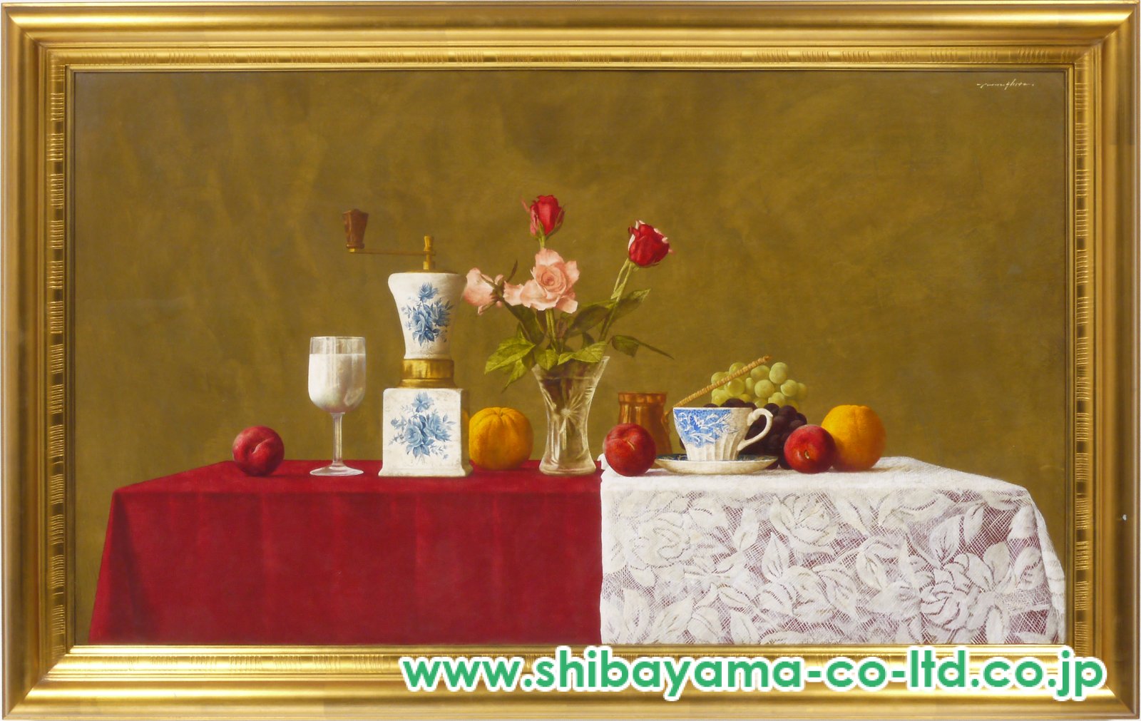静物画　食卓のもの色々　油彩画肉筆　作者時代不明 0_0c9eae66be416291492cfd986611