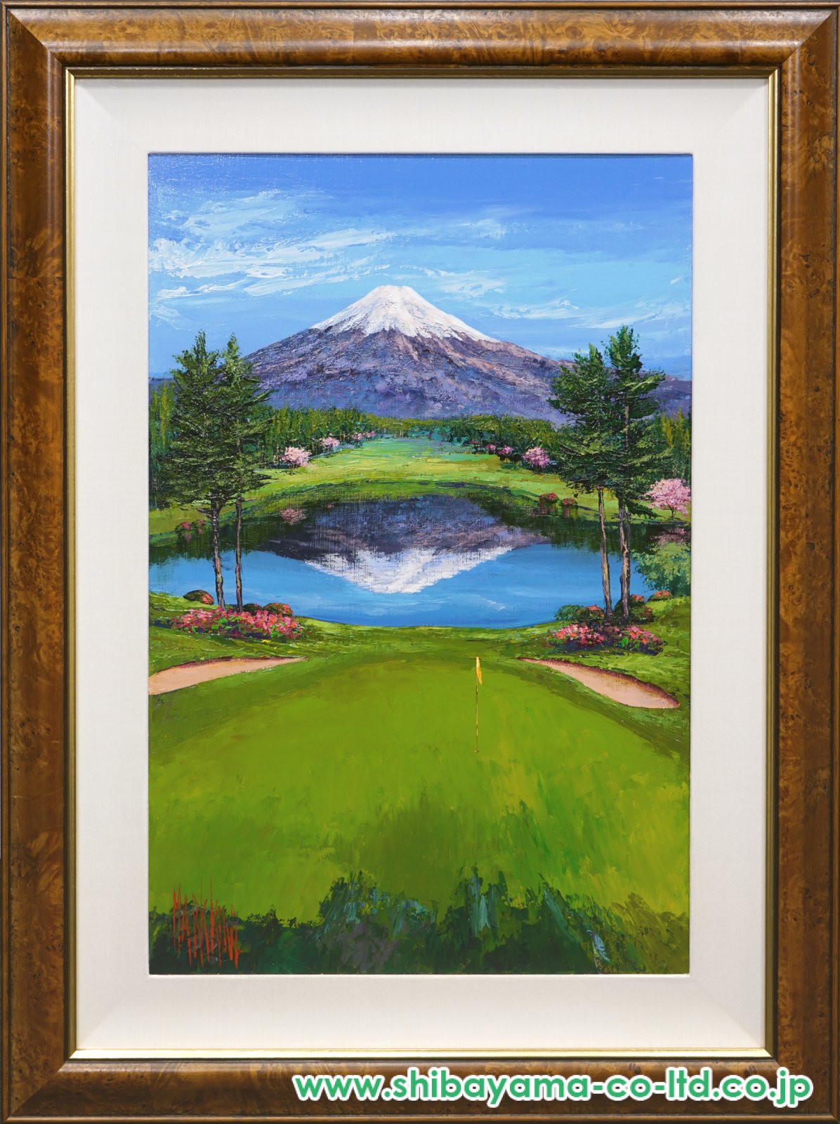 額縁c ★ マークキング ゴルフシリーズ Augasta Landscape マーク・キング「オーガスタ AUGUSTA」セリグラフ :: 絵画買取・販売