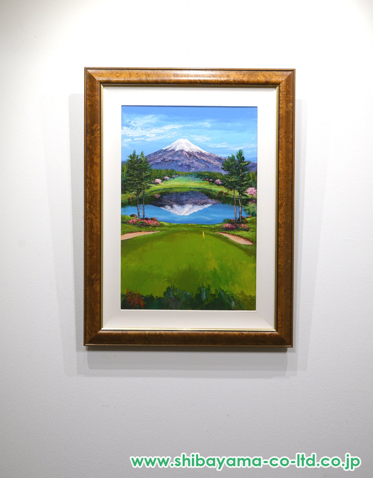 額縁a ★ マークキングゴルフシリーズ Patting Green マーク・キング「GOLF Mt.Fuji」油彩 M20号 :: 絵画買取・販売 - シバヤマ