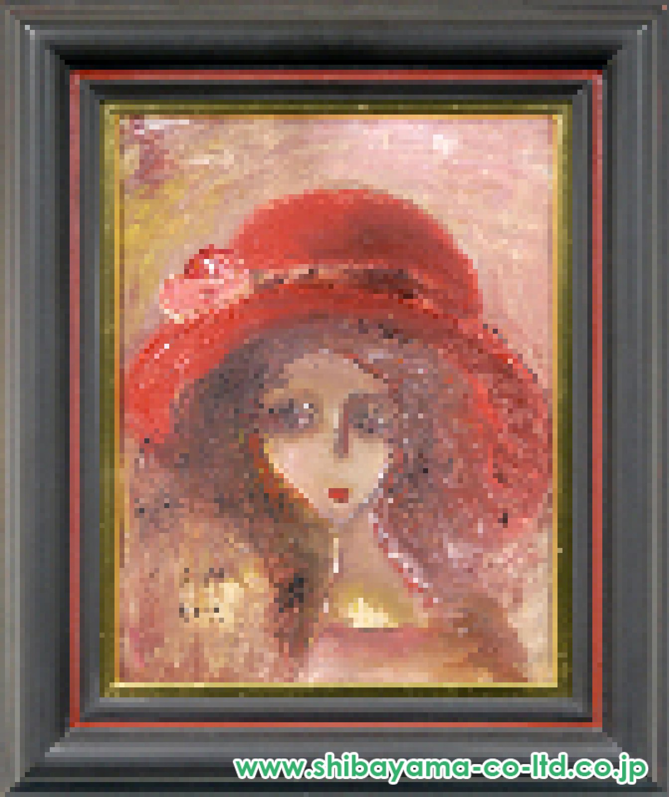 2402/◯リトグラフ 織田廣喜 赤い帽子の少女 H.C 版画 絵画 *携帯電話