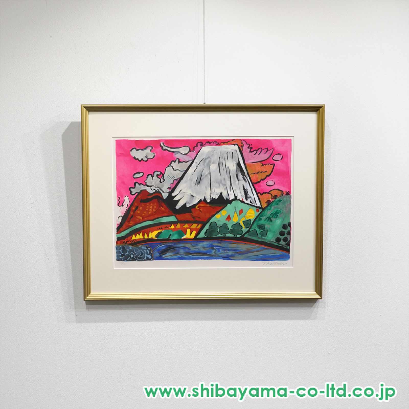 片岡 球子、【雪降りそめし富士】、大判、超希少画集・額装画、状態良好 片岡 球子、【春の富士（梅）】、大判、超希少画集・額装画