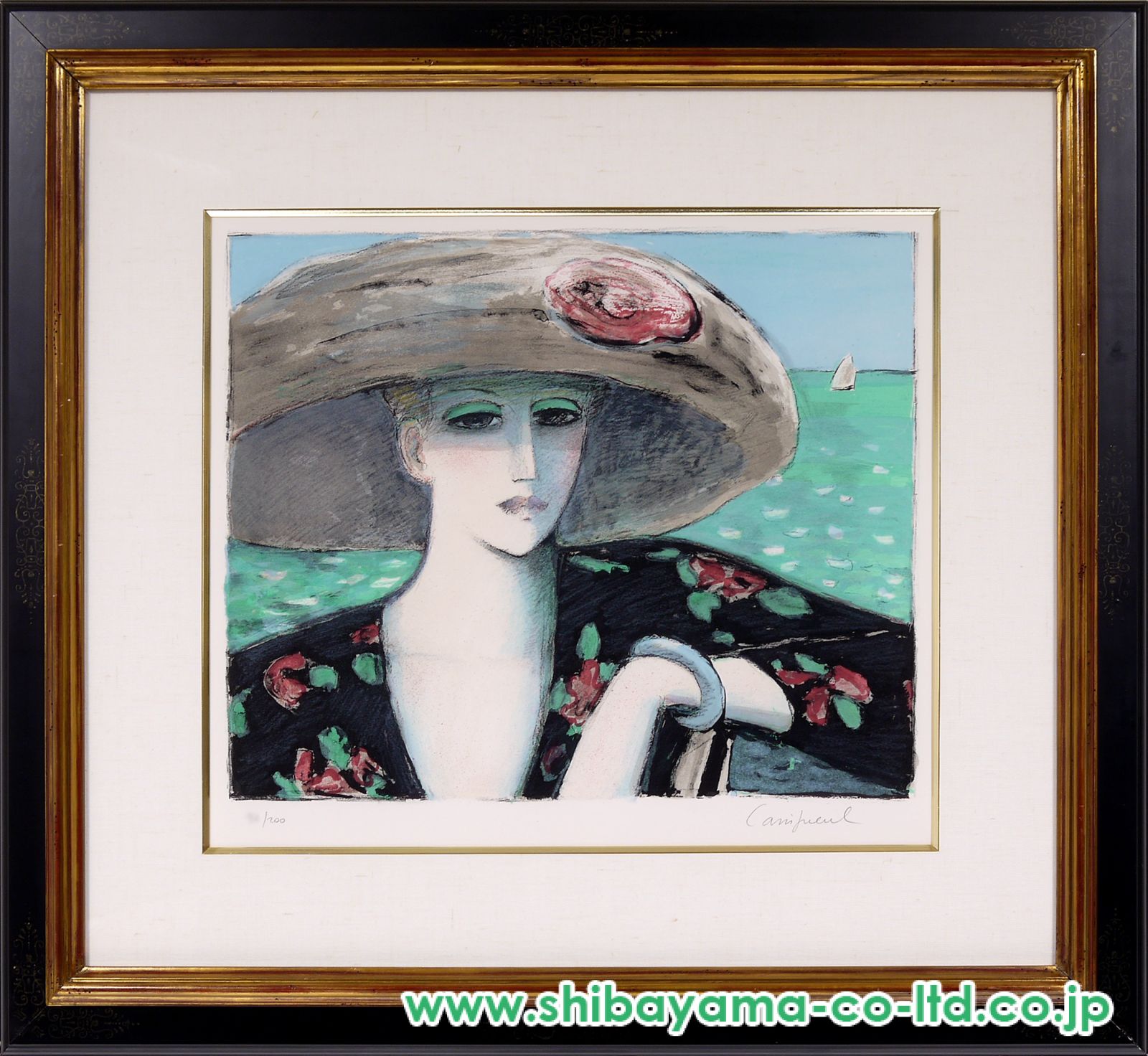 ジャン＝ピエール・カシニョール「海の前」リトグラフ :: 絵画