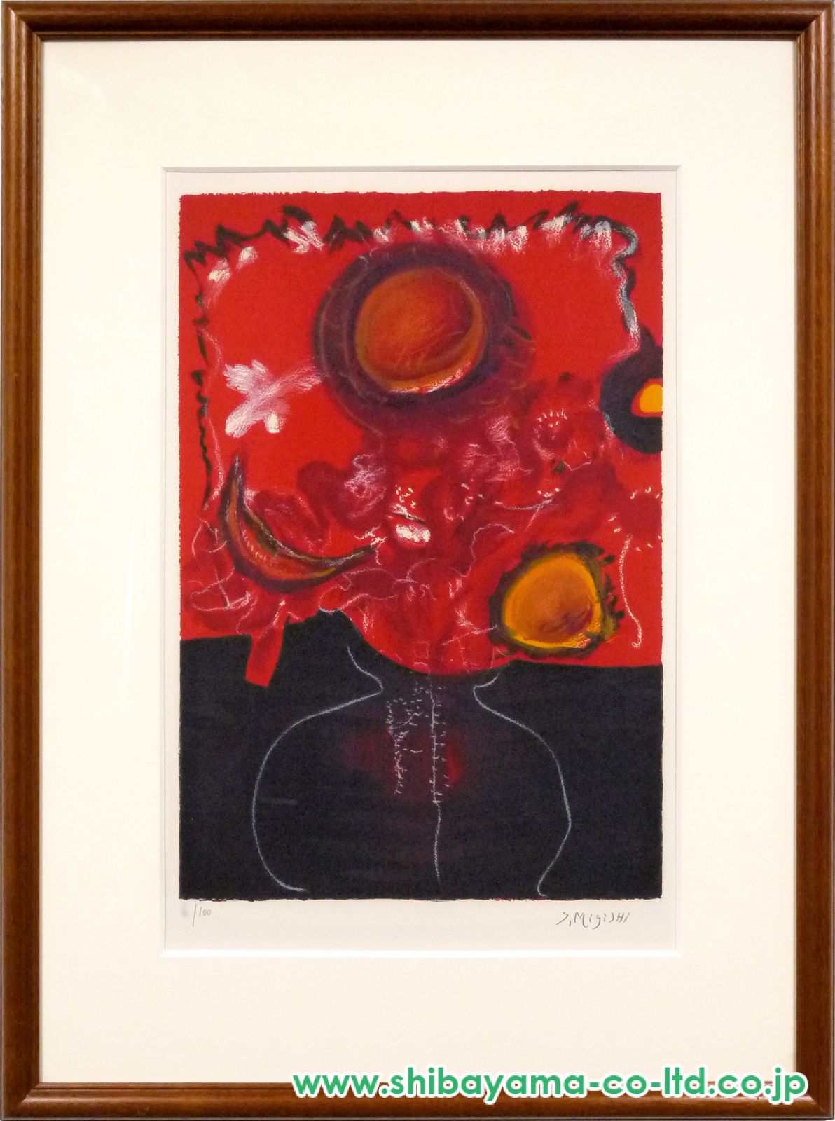 三岸節子 リトグラフ 三岸節子「花 I (赤)」リトグラフ :: 絵画買取・販売 - シバヤマ