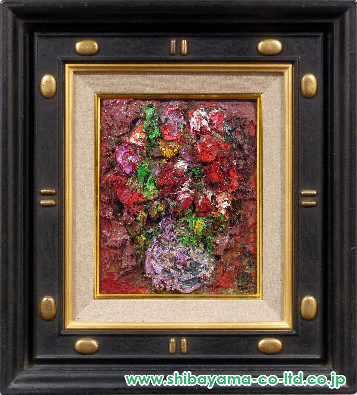 つるバラ　マツモト作　絵画 松本富太郎 『スペイン壷の薔薇』 油彩画 - 北海道画廊