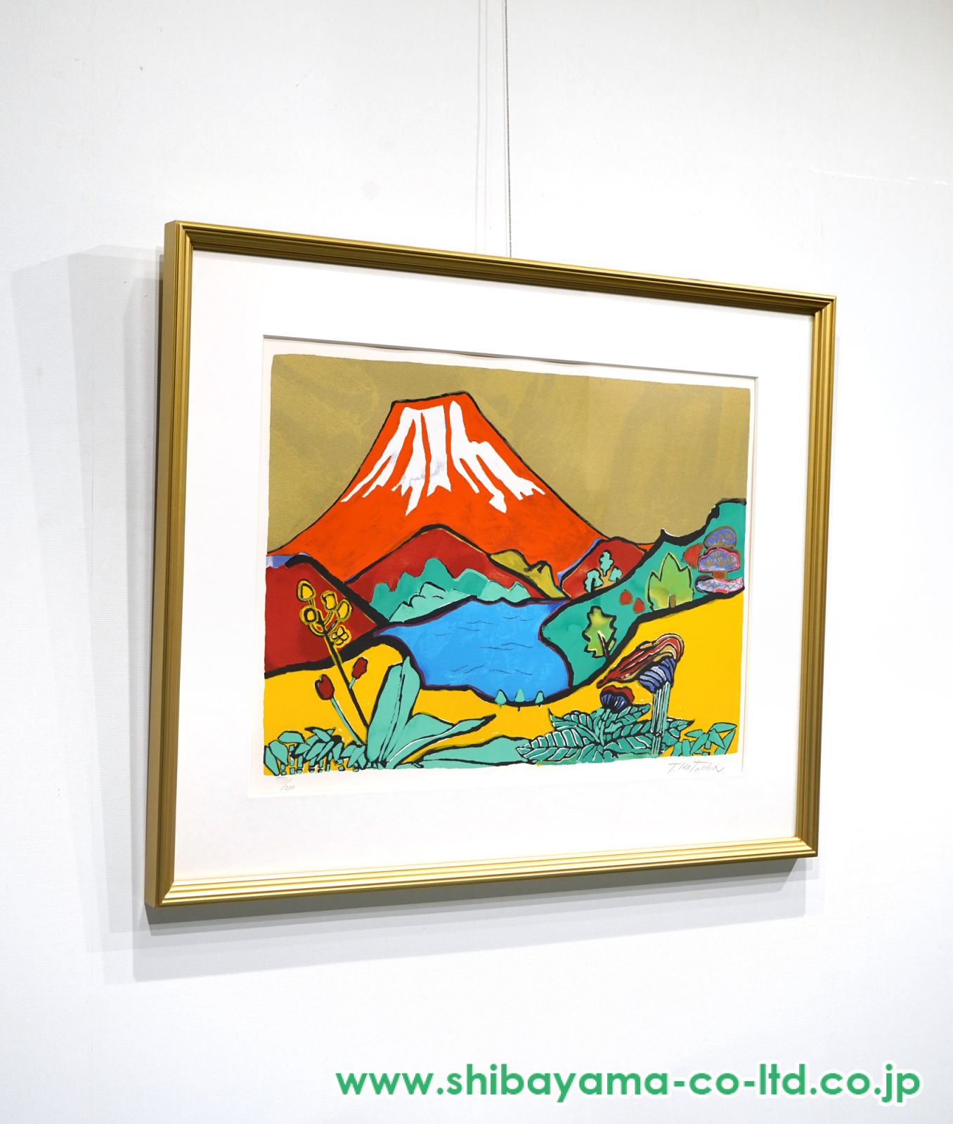 片岡球子「版画集 金・銀・紅・白 富士四題より『紅に燃える富士