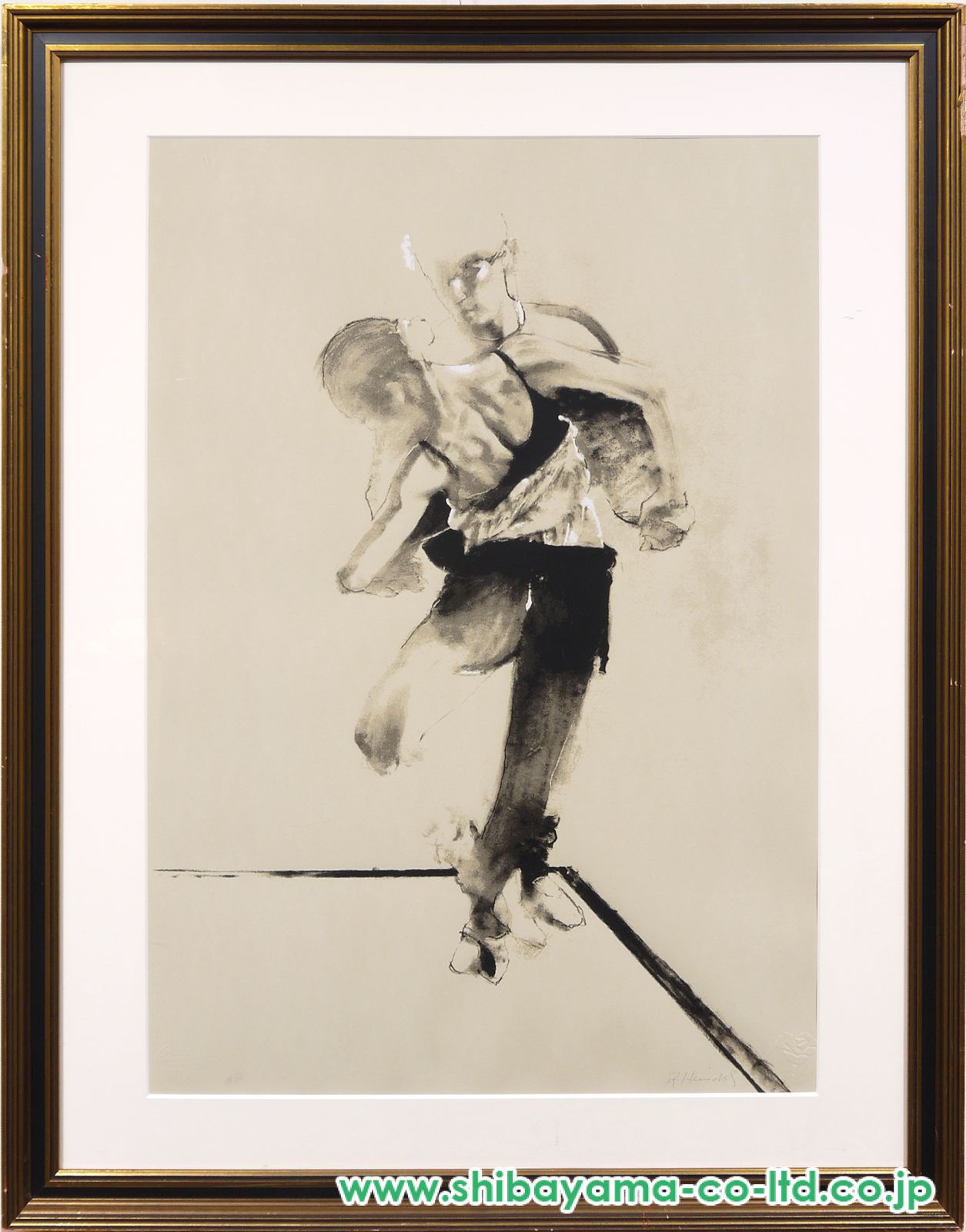 ロバート・ハインデル 「ダンサーインブラックオンブラック」 シルクスクリーン 版画 絵画 ロバート・ハインデル 「ダンサーインブラックオンブラック