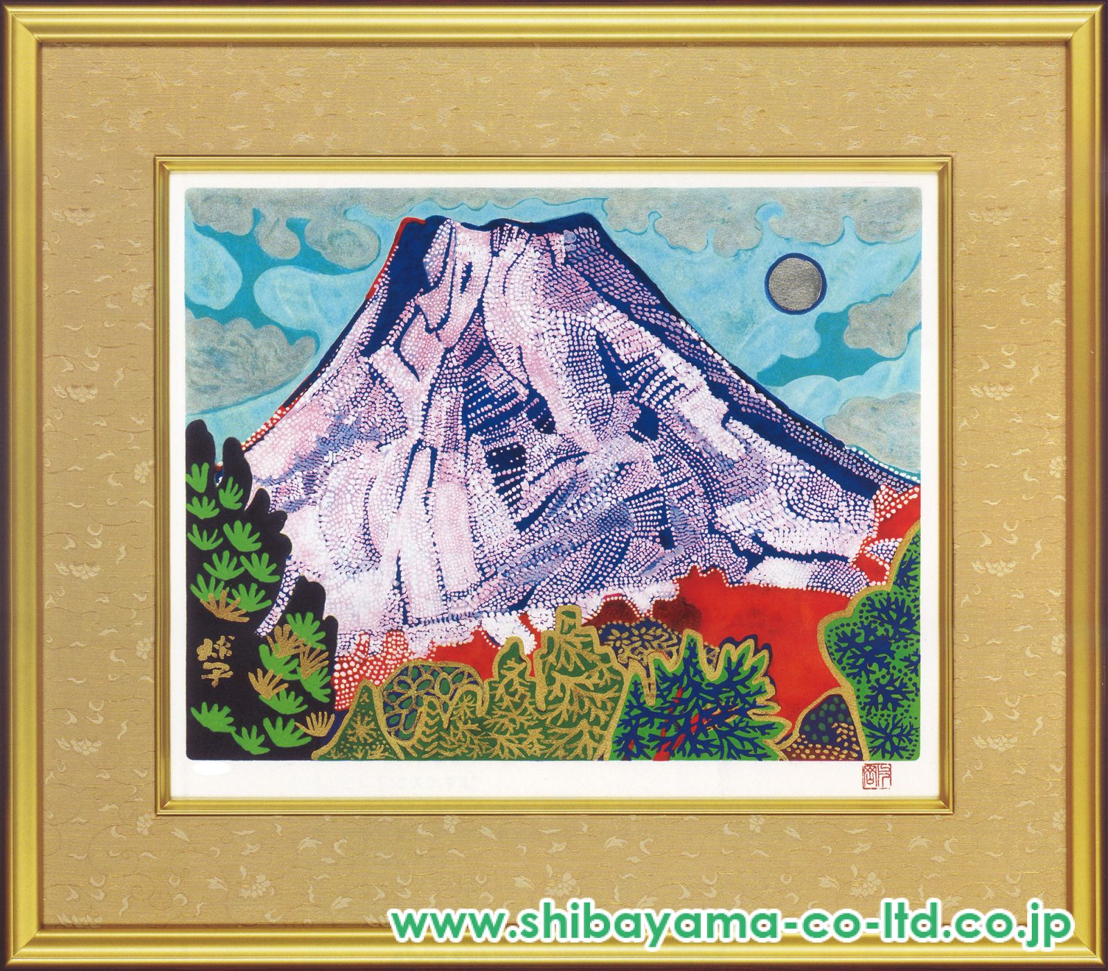 片岡 球子、【雪降りそめし富士】、大判、超希少画集・額装画、状態良好 片岡 球子、【雪降りそめし富士】、大判、超希少画集・額装画