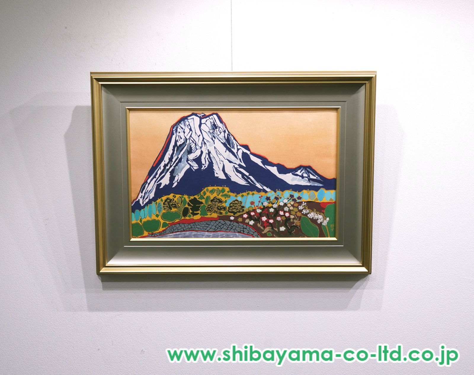 片岡球子「めでたき富士」木版画＋本金泥 :: 絵画買取・販売 - シバヤマ