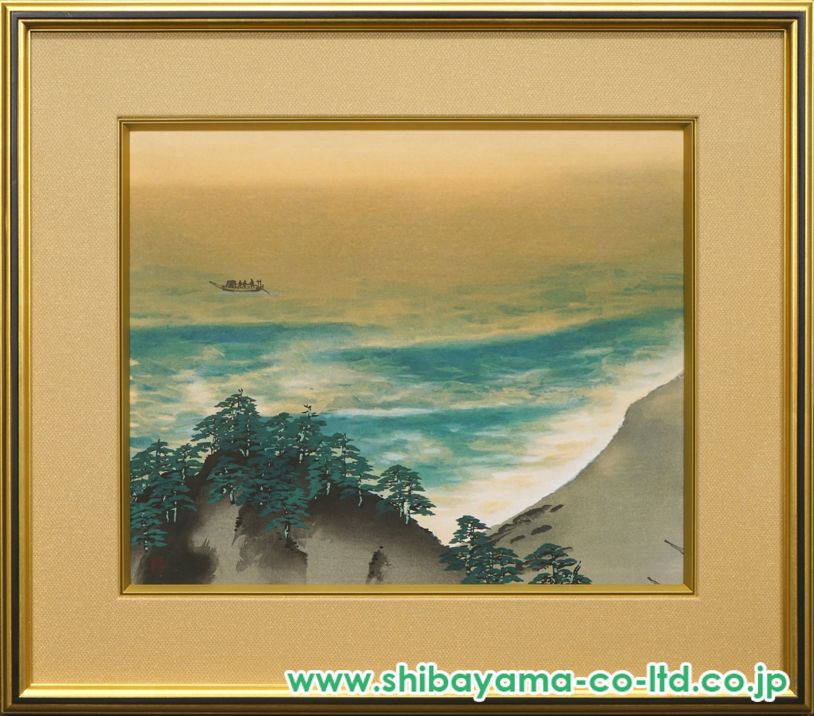 横山大観「漁村の曙」木版画 :: 絵画買取・販売 - シバヤマ