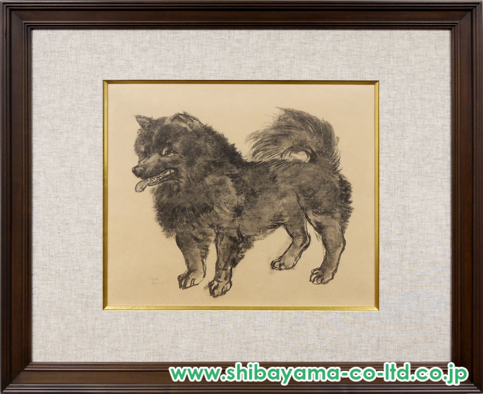 藤田嗣治「犬」リトグラフ :: 絵画買取・販売 - シバヤマ