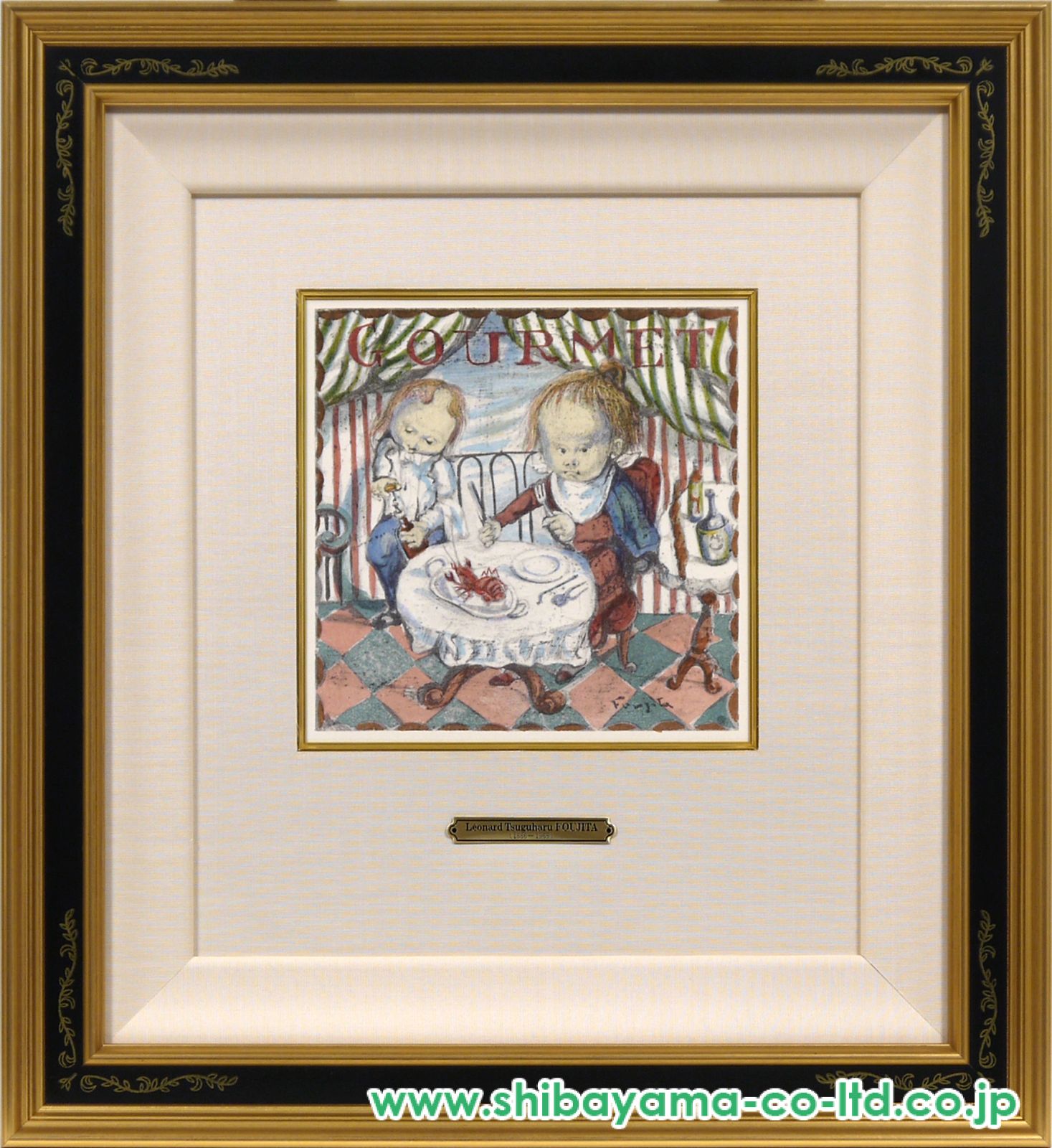 藤田嗣治　四十雀　グルメ　美食　L.foujita レオナールフジタ 藤田嗣治/四十雀/レオナール フジタ/美術品/絵画 - メルカリ