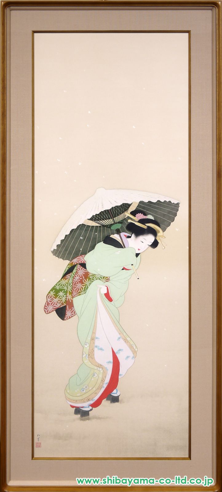 【最終値下げ】美品 上村松園「新螢」複製画 上村淳之監修 彩美版 証明シール有 日本橋高島屋】上村家三代の作品50余点を展示 「文化勲章 三代の