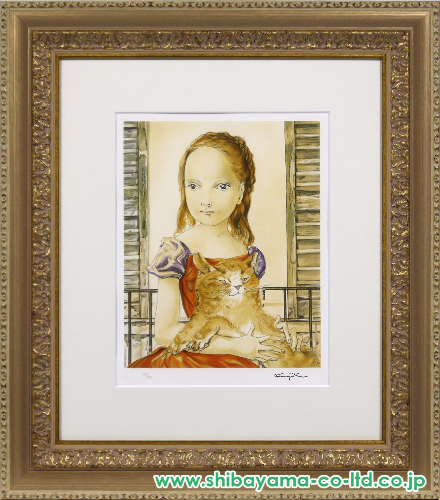 本物絵画です。リトグラフ、朝の窓 9103_1d5aebaaa7c81ccdb84fb1b55