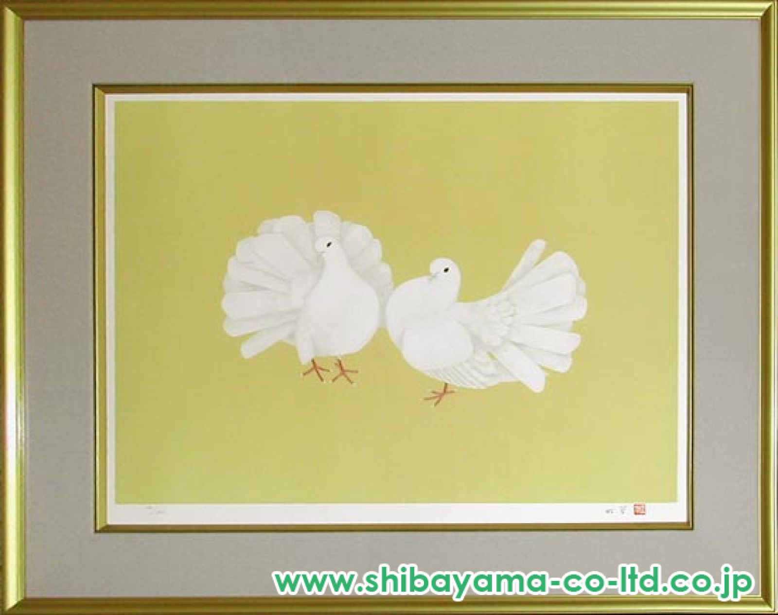 上村松篁「孔雀鳩」リトグラフ :: 絵画買取・販売 - シバヤマ