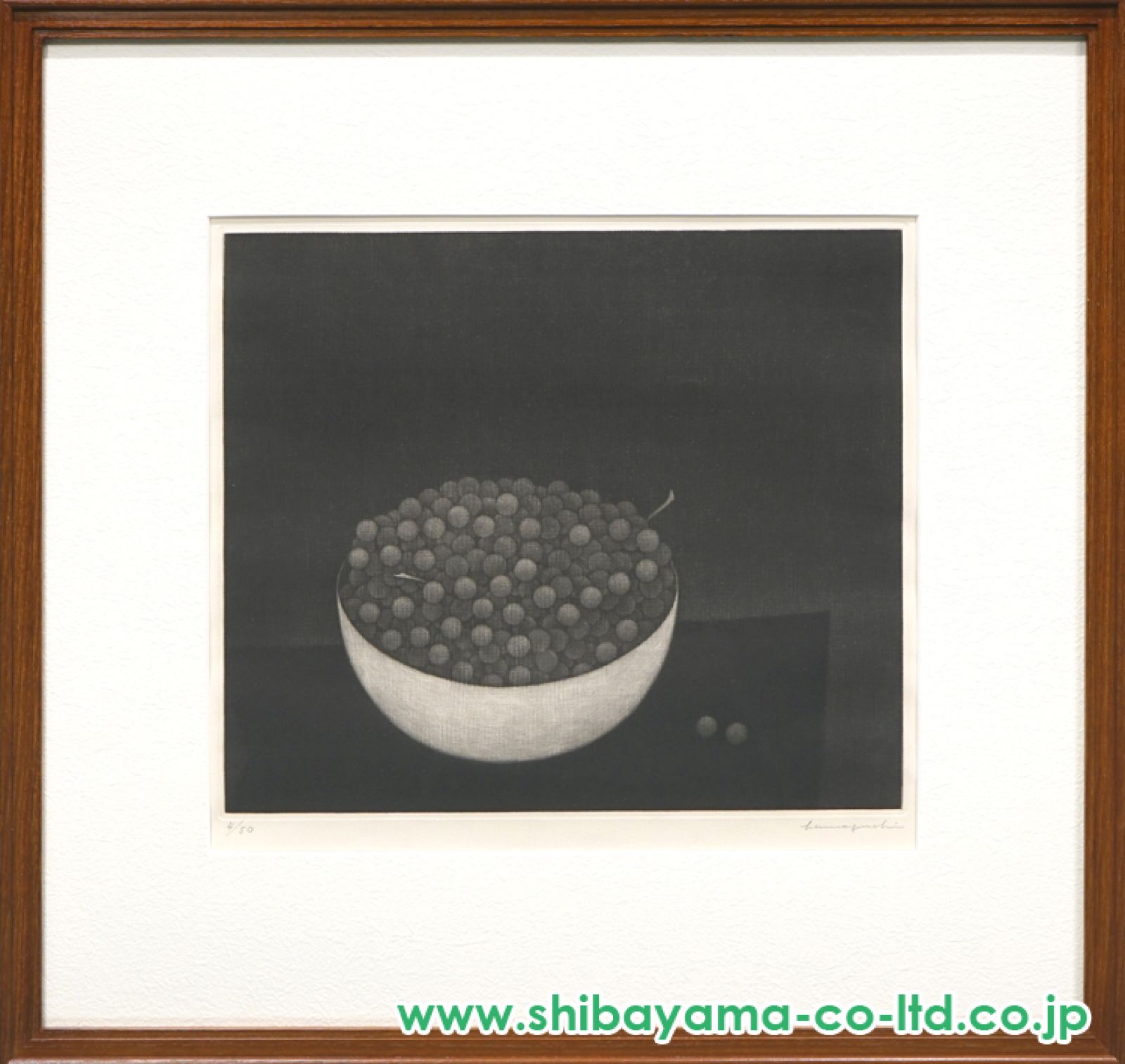 浜口陽三「ぶどう」メゾチント :: 絵画買取・販売 - シバヤマ
