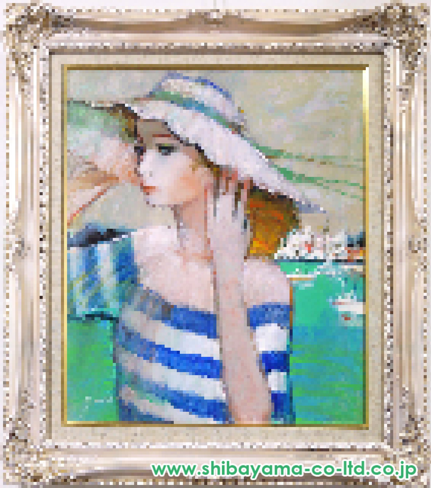 今井幸子「海辺にて」油彩 10号 :: 絵画買取・販売 - シバヤマ