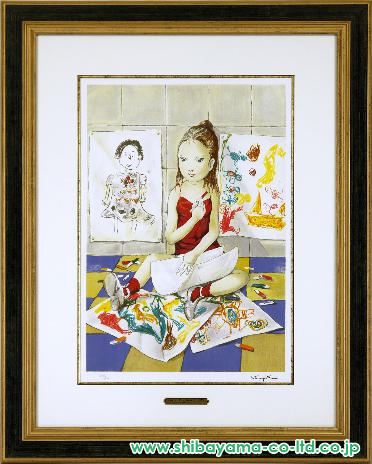 藤田嗣治「子供部屋」シルクスクリーン :: 絵画買取・販売