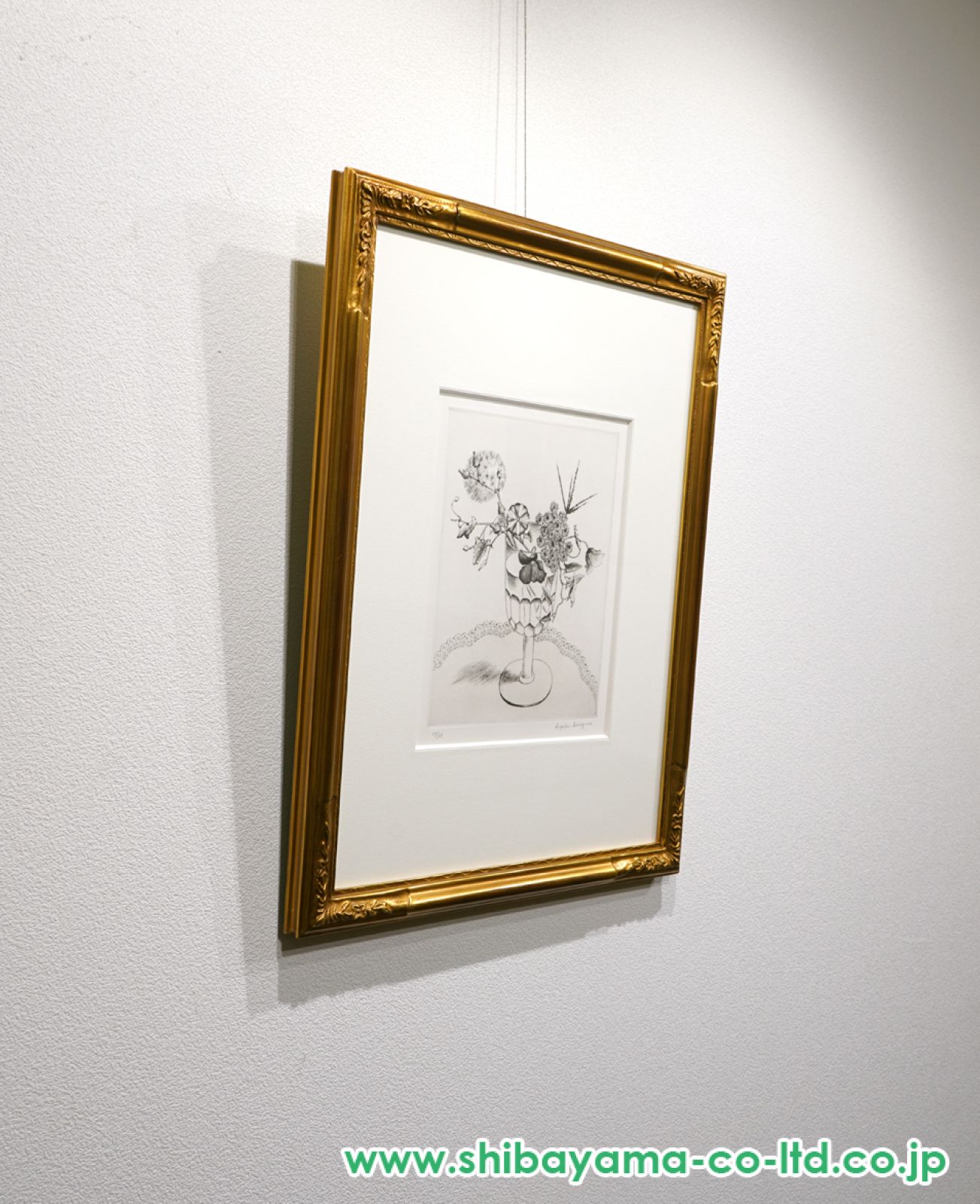 【真作保証】長谷川潔「コップに挿した野花」銅版画 額装 版画 絵画 長谷川潔 コップに挿した野花（春） | 絵画など美術品の販売と