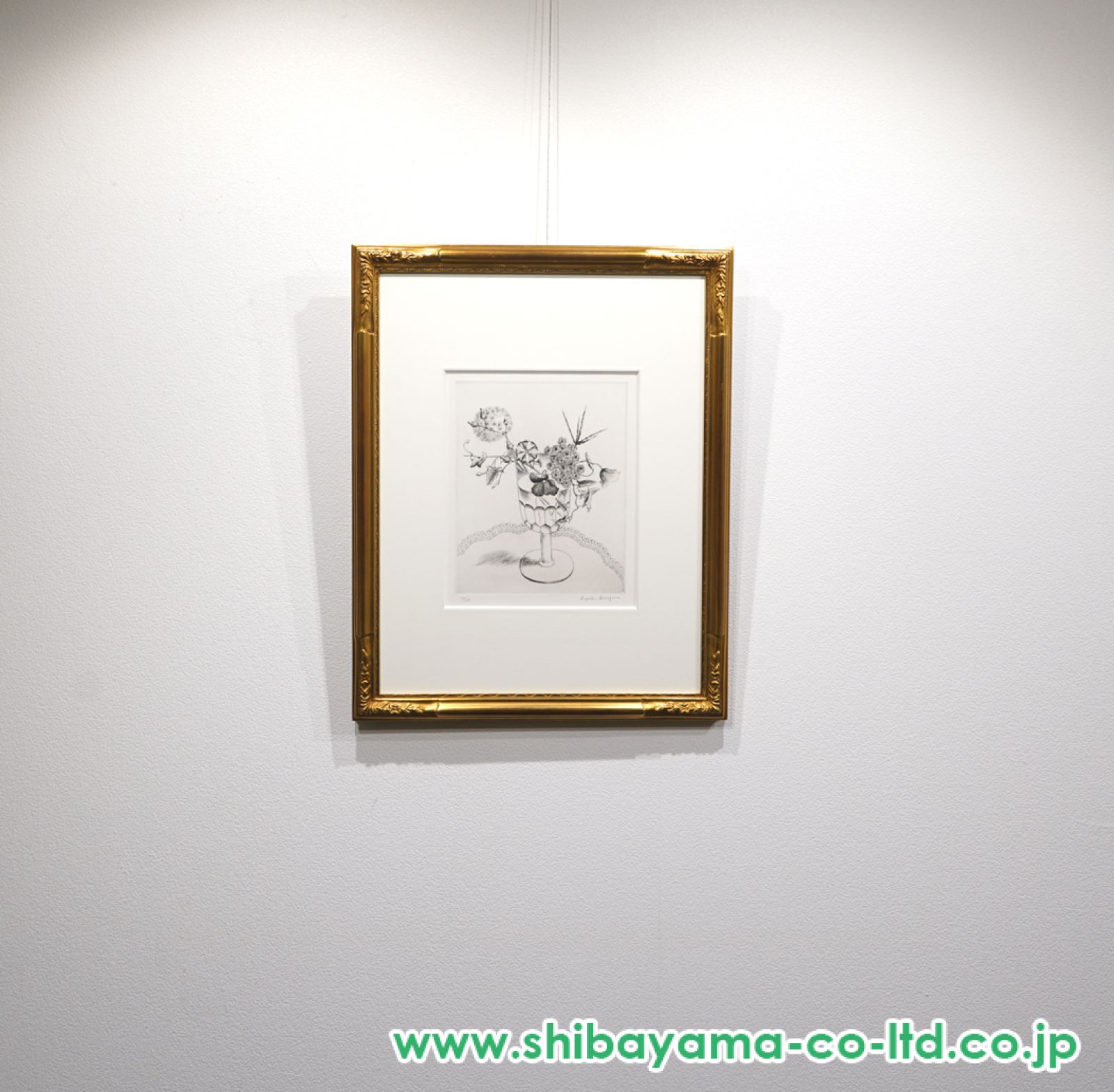 長谷川潔「酒盃に挿した野花」ポアント・セッシュ :: 絵画買取