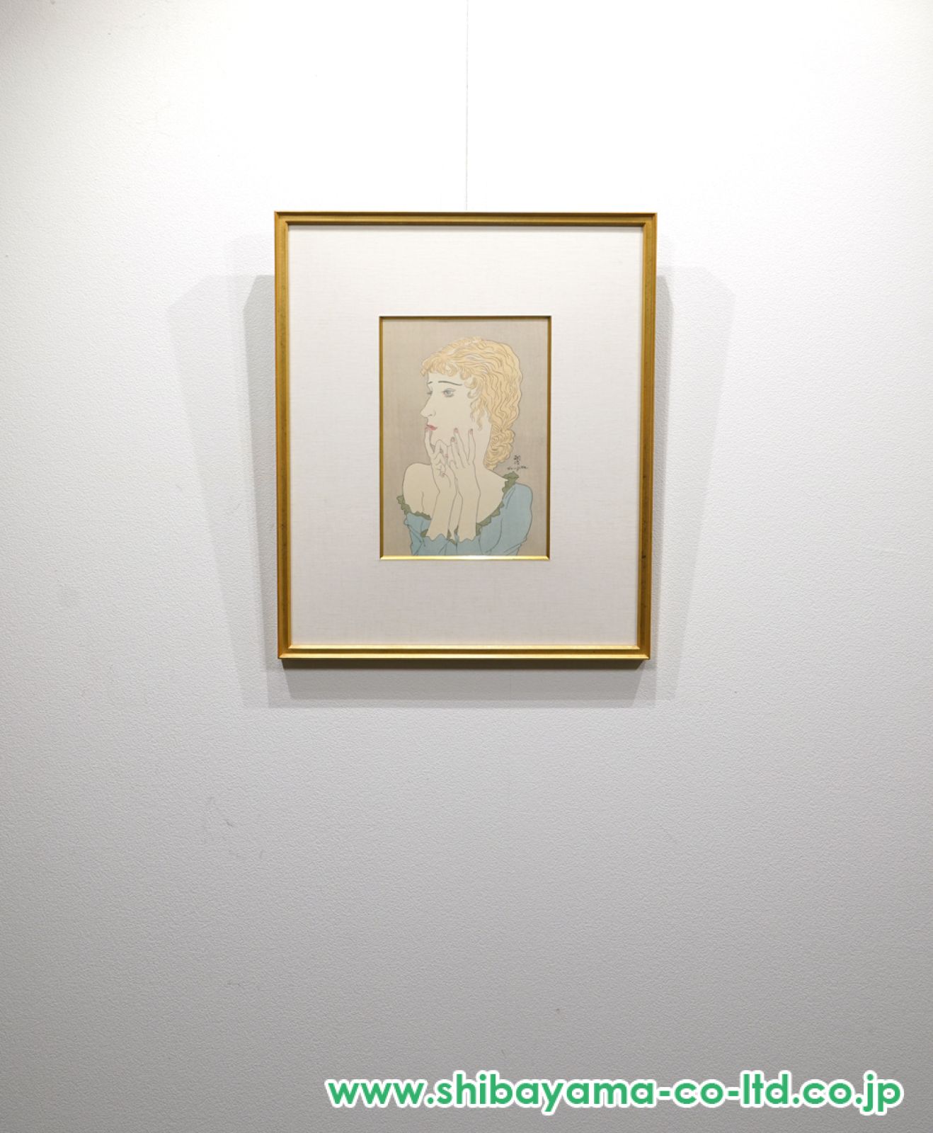 藤田嗣治「ブロンドの女」木版画 :: 絵画買取・販売 - シバヤマ