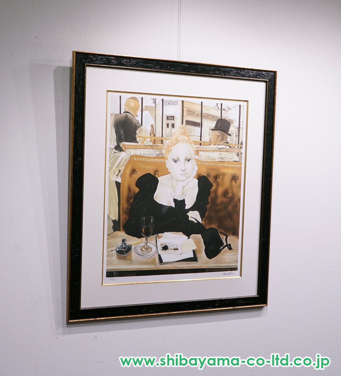 藤田嗣治「カフェ」リトグラフ :: 絵画買取・販売 - シバヤマ