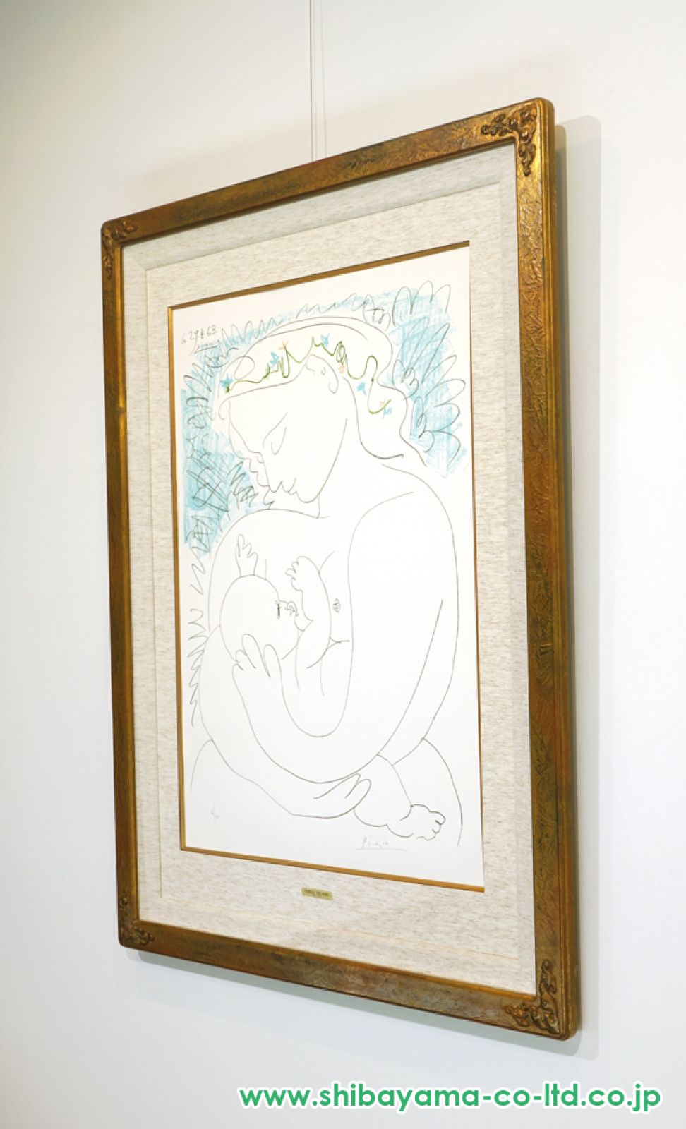 ピカソ 母と子 リトグラフ 1963年 Superb 1963 PICASSO SIGNED Pochoir Lithograph Mother & Child