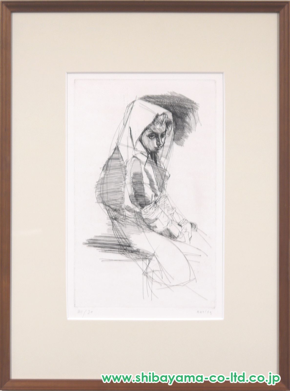 小磯良平 銅版画 エッチング 女のプロフィール 小磯良平「二人の女性」銅版画 :: 絵画買取・販売 - シバヤマ