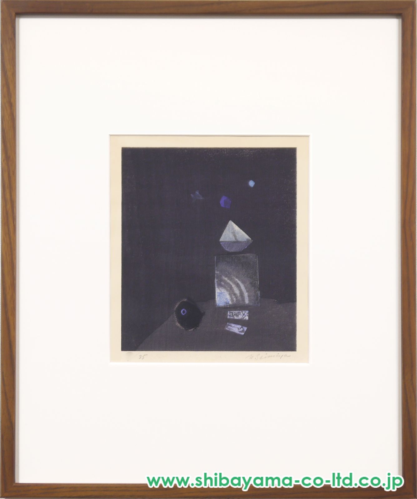 清宮質文「冬の夜の静物」木版画 :: 絵画買取・販売 - シバヤマ