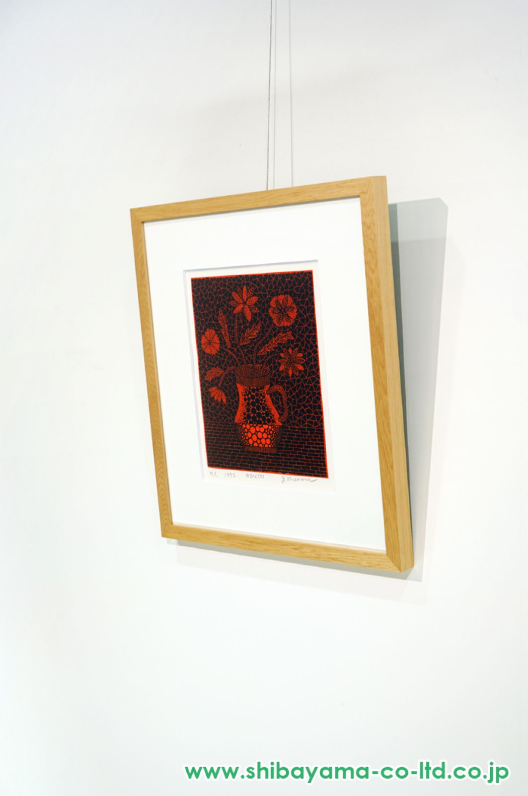 z*茶様 草間彌生　海　リトグラフ　版画　額装　 　作品証明付　エンボス印有　真 z*茶様 草間彌生 海 リトグラフ 版画 額装 作品証明付 エンボス