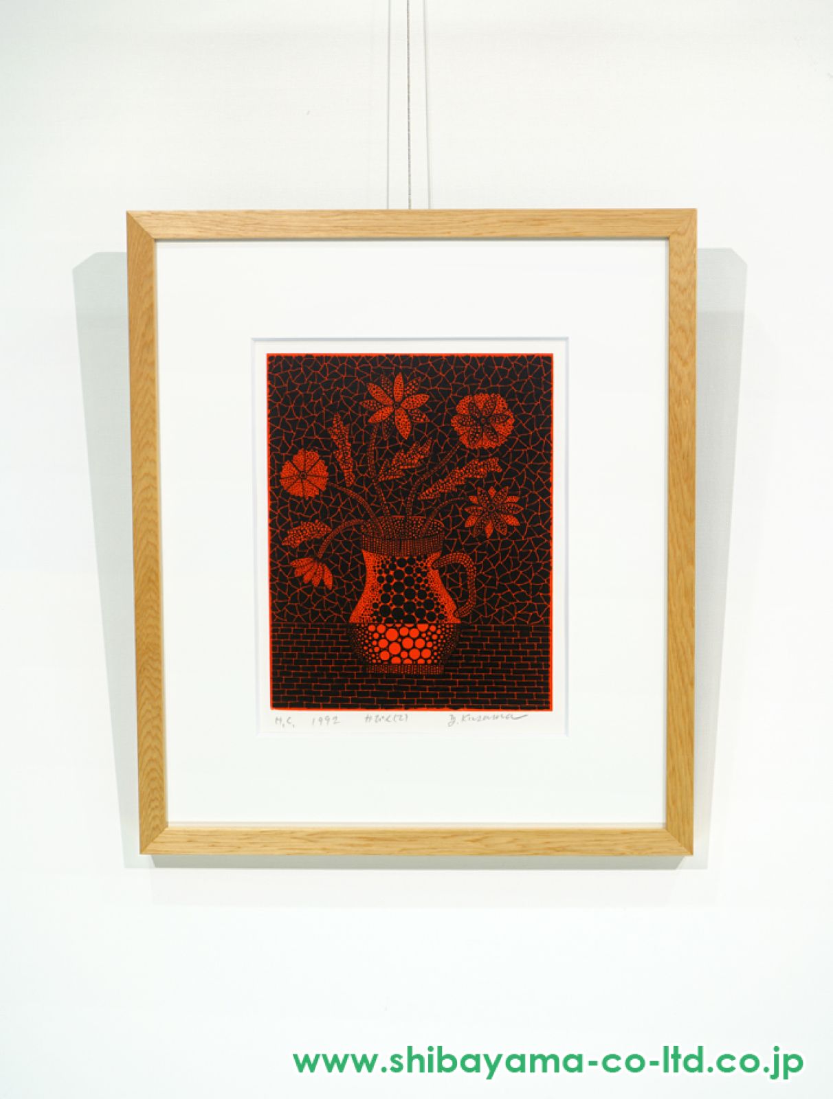 z*茶様 草間彌生　海　リトグラフ　版画　額装　 　作品証明付　エンボス印有　真 z*茶様 草間彌生 海 リトグラフ 版画 額装 作品証明付 エンボス