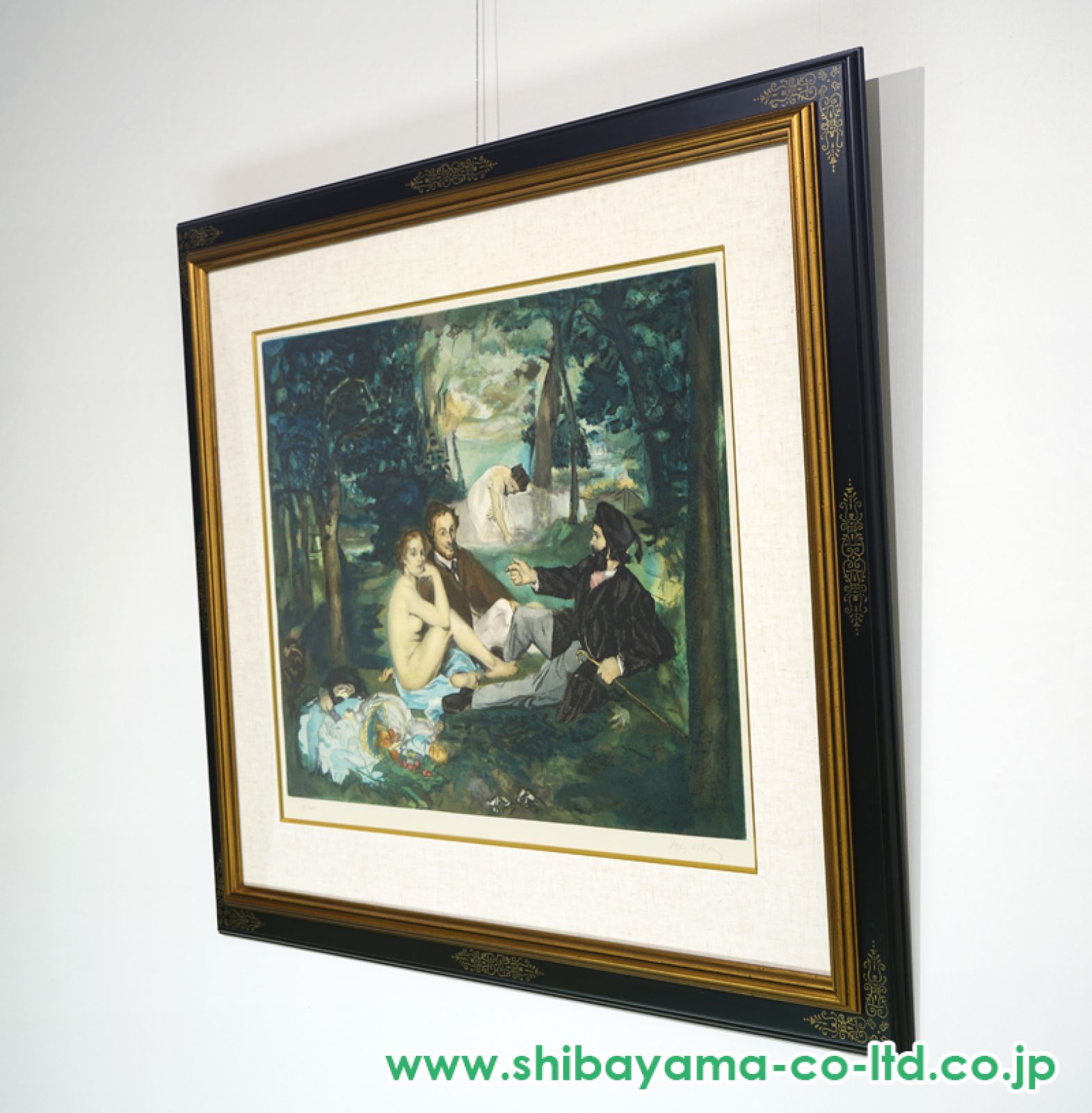 エドゥアール・マネ 【 ベンチにて 】 高級画集画、状態良好 エドゥアール・マネ「草上の昼食」エッチング＋アクアチント