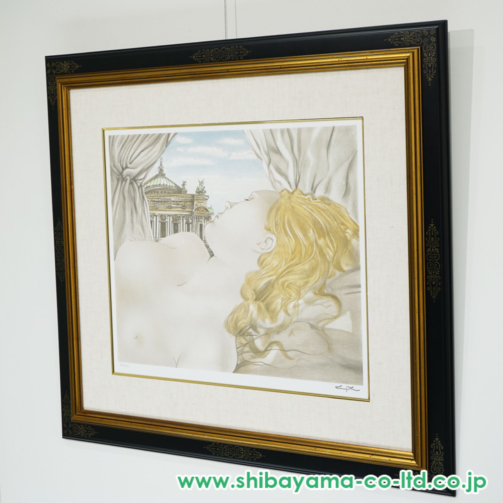 真作 藤田嗣治「オペラ座の夢」石版画（リトグラフ）スタンプサイン 額装品 絵画 Amazon.co.jp: 藤田嗣治 「オペラ座の夢」 石版画（リトグラフ
