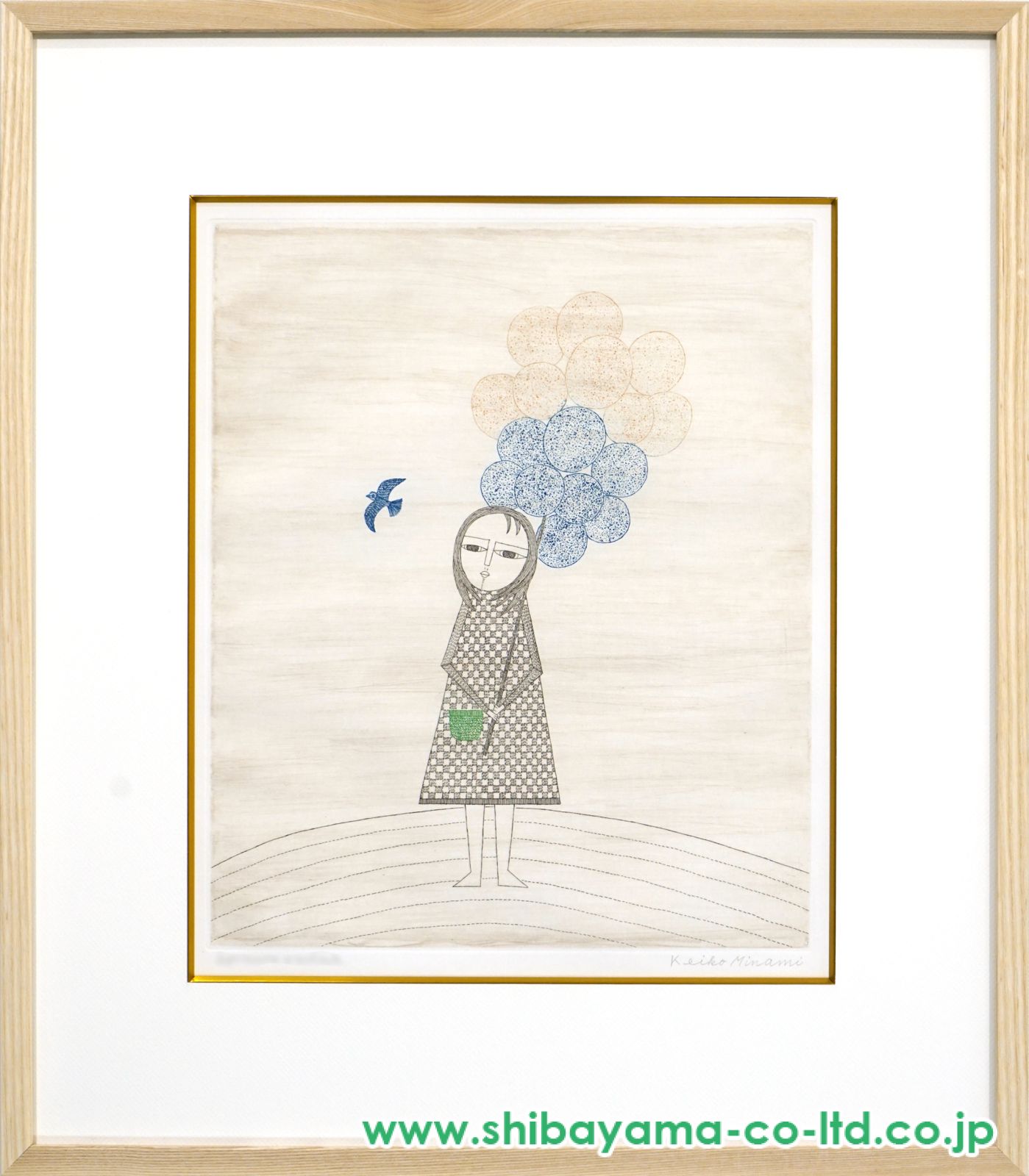 南桂子 版画2枚組 南桂子/2本の木Two Trees/絵画販売