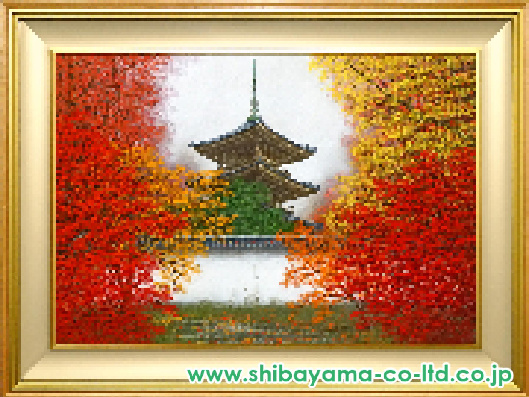 清水規「古塔秋彩」日本画 50号 :: 絵画買取・販売 - シバヤマ