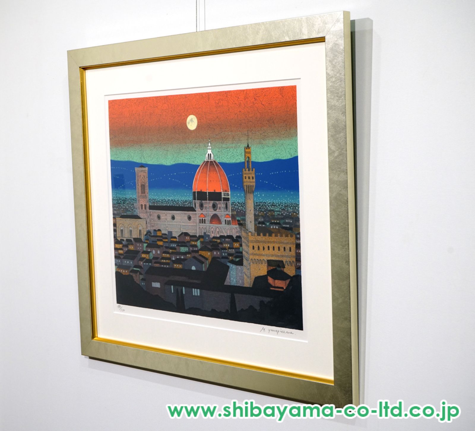 ART - 柳沢正人 フィレンツェの月 紙本彩色10号 風景画 共シール 日本画 真作保証 柳沢正人 フィレンツェの月 紙本彩色10号 風景画 共シール 日本画