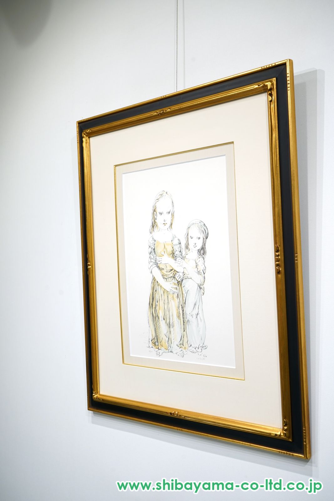フォトリトグラフ 藤田嗣治「二人の若い女」1957年 藤田嗣治「二人の少女」リトグラフ :: 絵画買取・販売 - シバヤマ