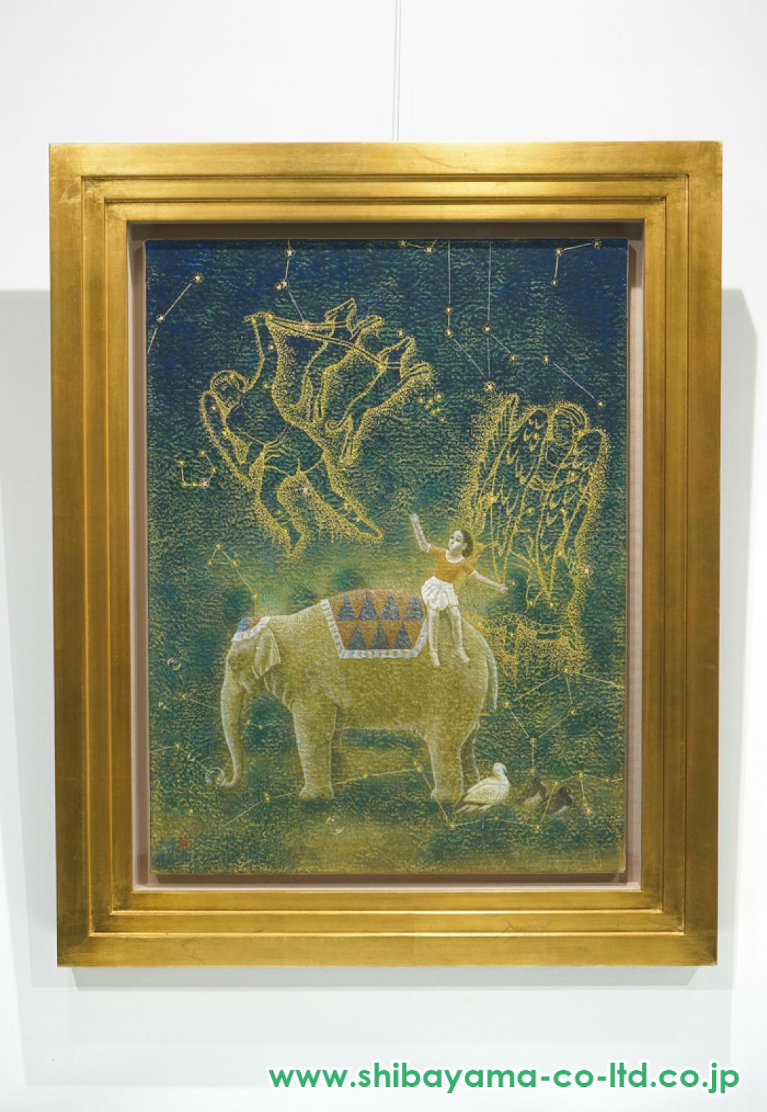 「七つ星の願い」八角形板絵テンペラ画 七つ星の願い」八角形板絵テンペラ画