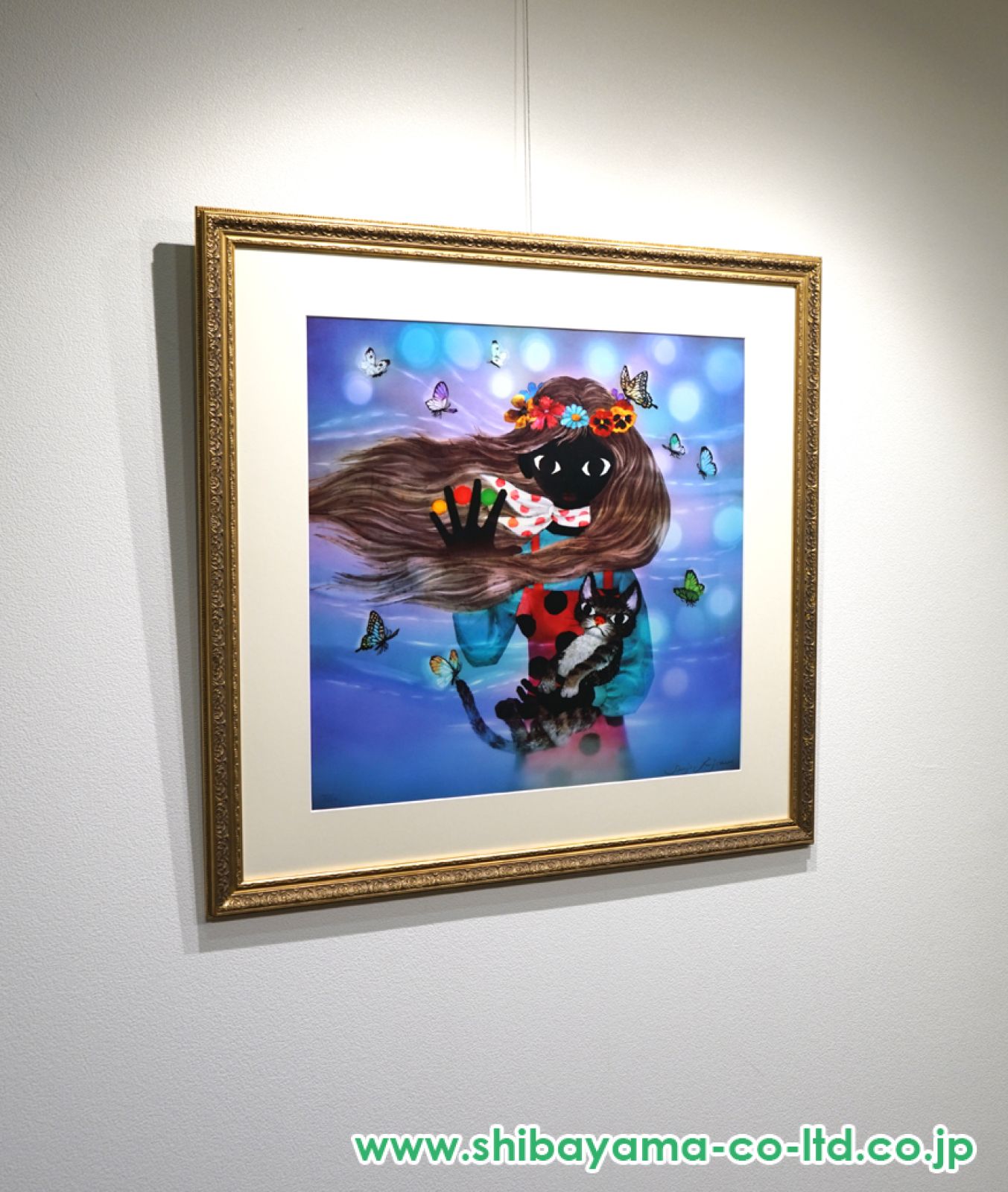 藤城清治「猫と少女」リトグラフ :: 絵画買取・販売 - シバヤマ