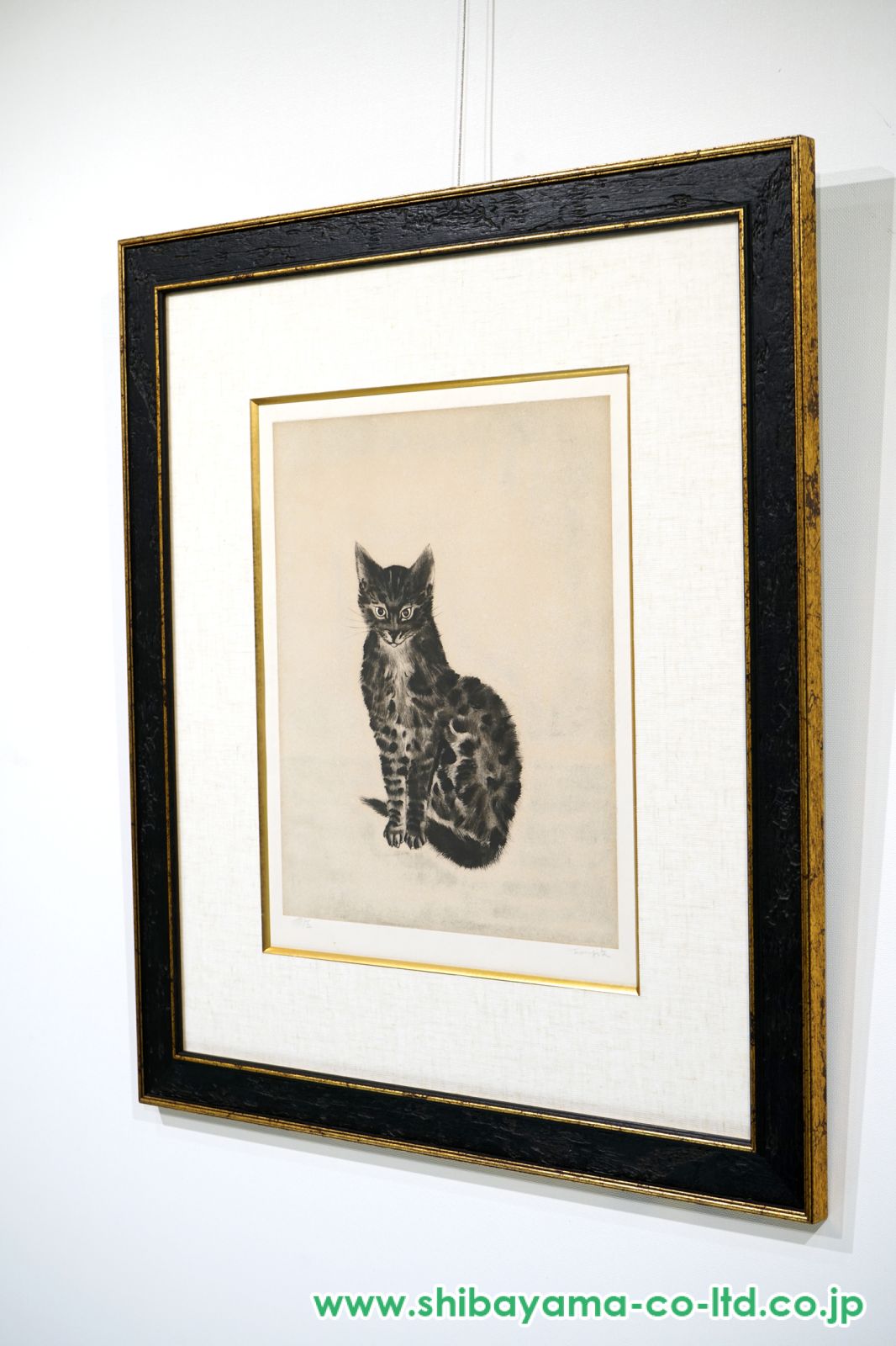 藤田嗣治「猫十態より『黒い猫』」エッチング :: 絵画買取・販売