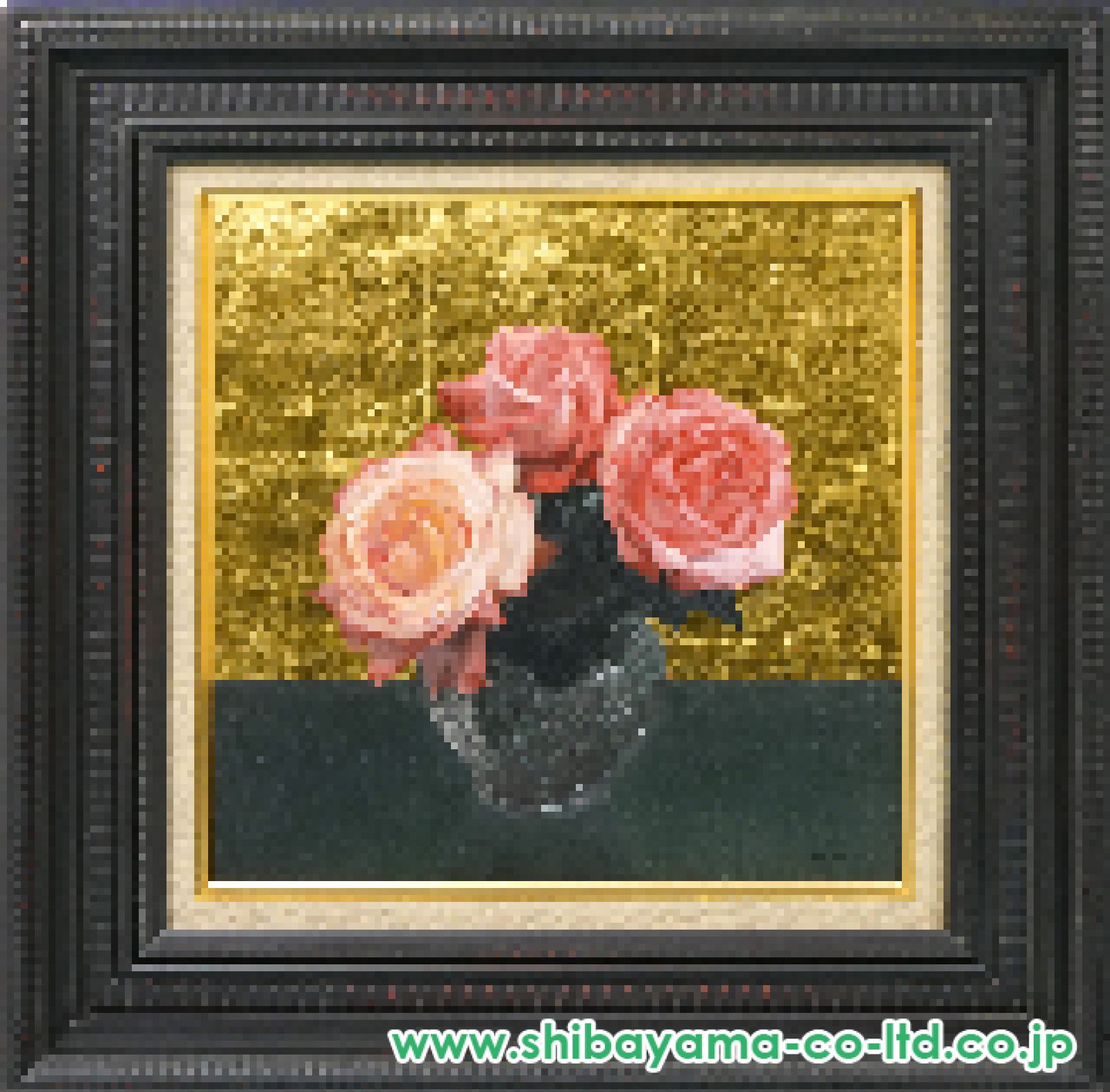 野田弘志「薔薇」油彩 4号スクエア :: 絵画買取・販売 - シバヤマ