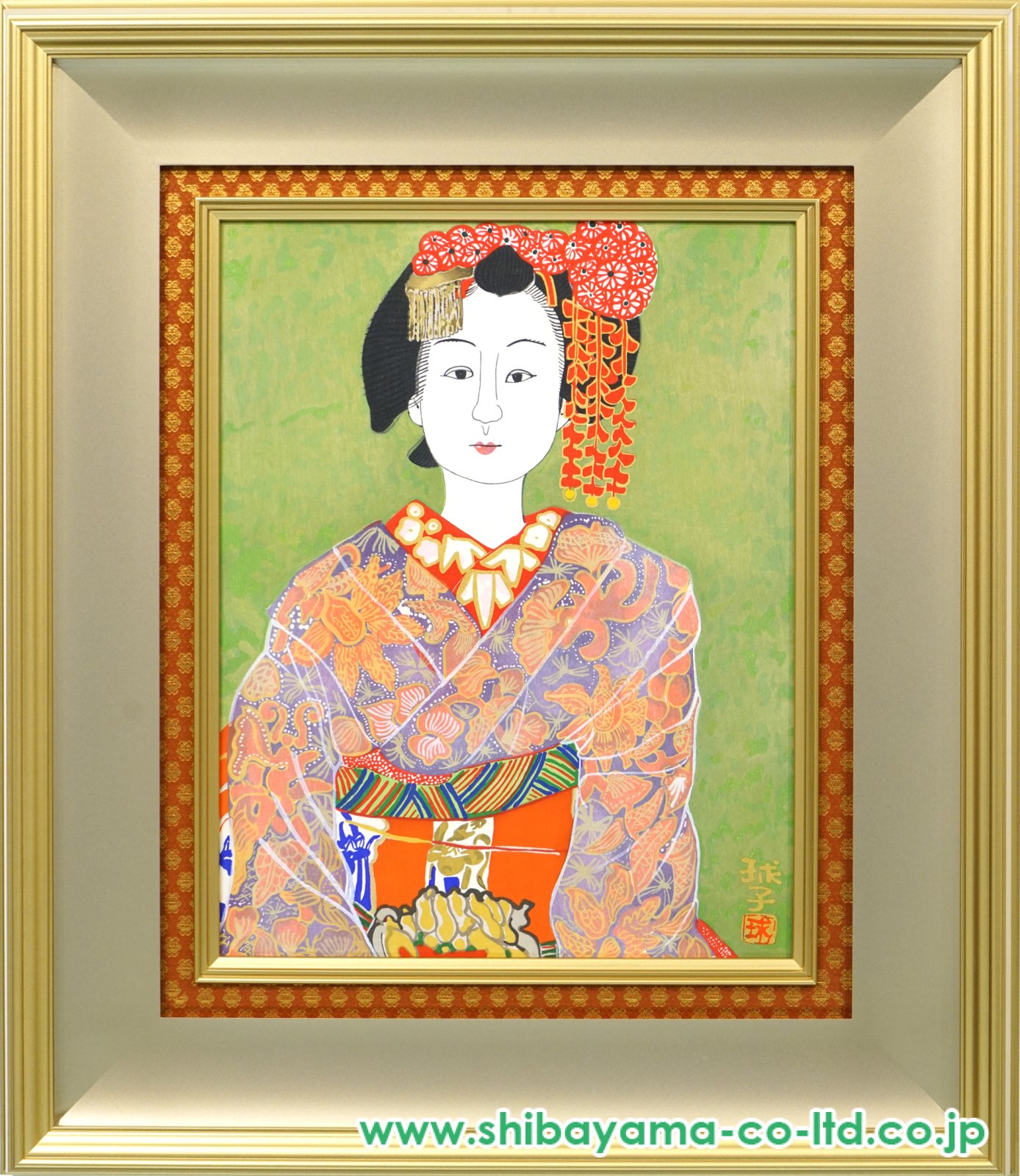 片岡球子「むすめ」木版画 :: 絵画買取・販売 - シバヤマ
