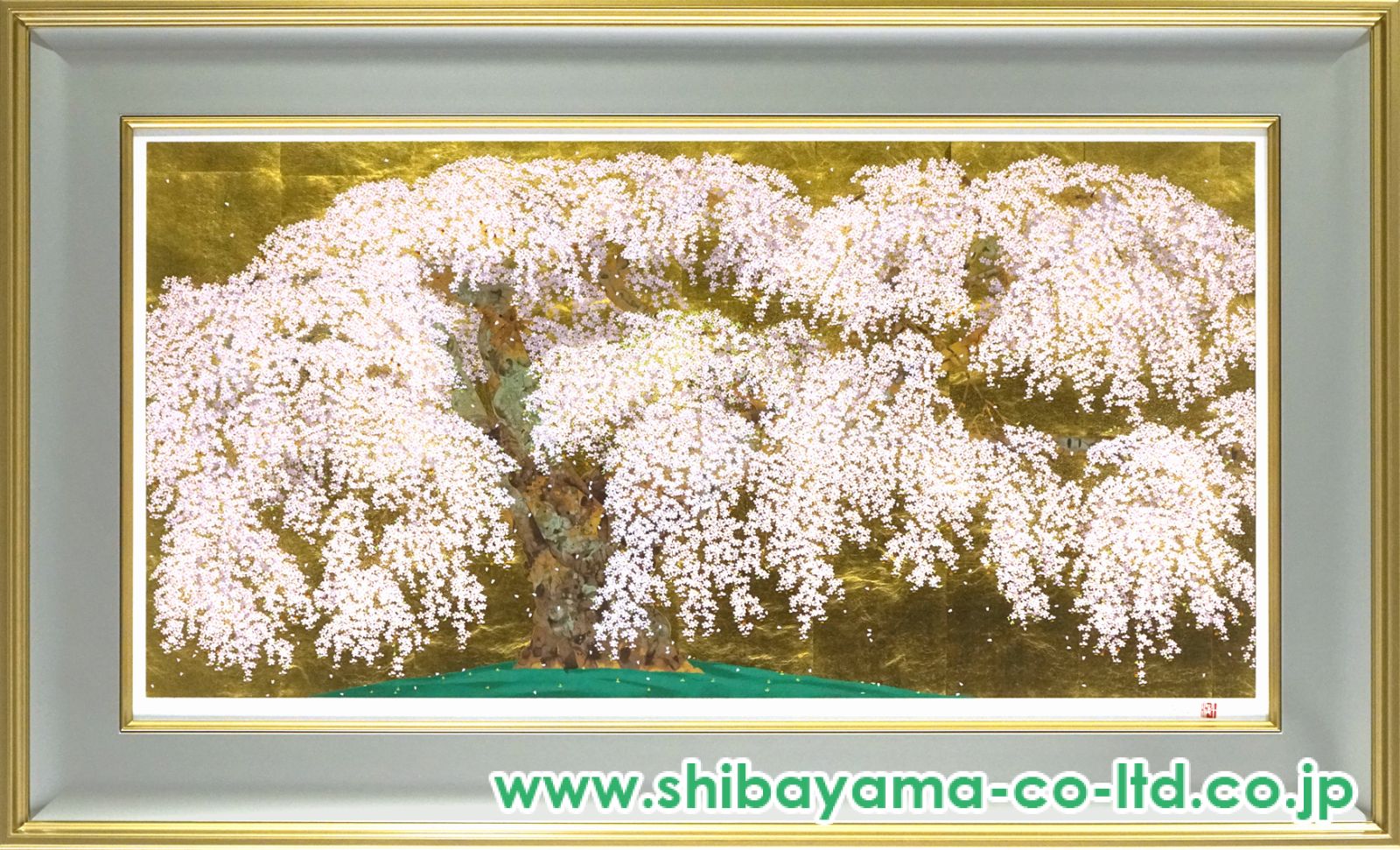 中島千波「神田の大糸櫻」シルクスクリーン＋本金箔 :: 絵画買取
