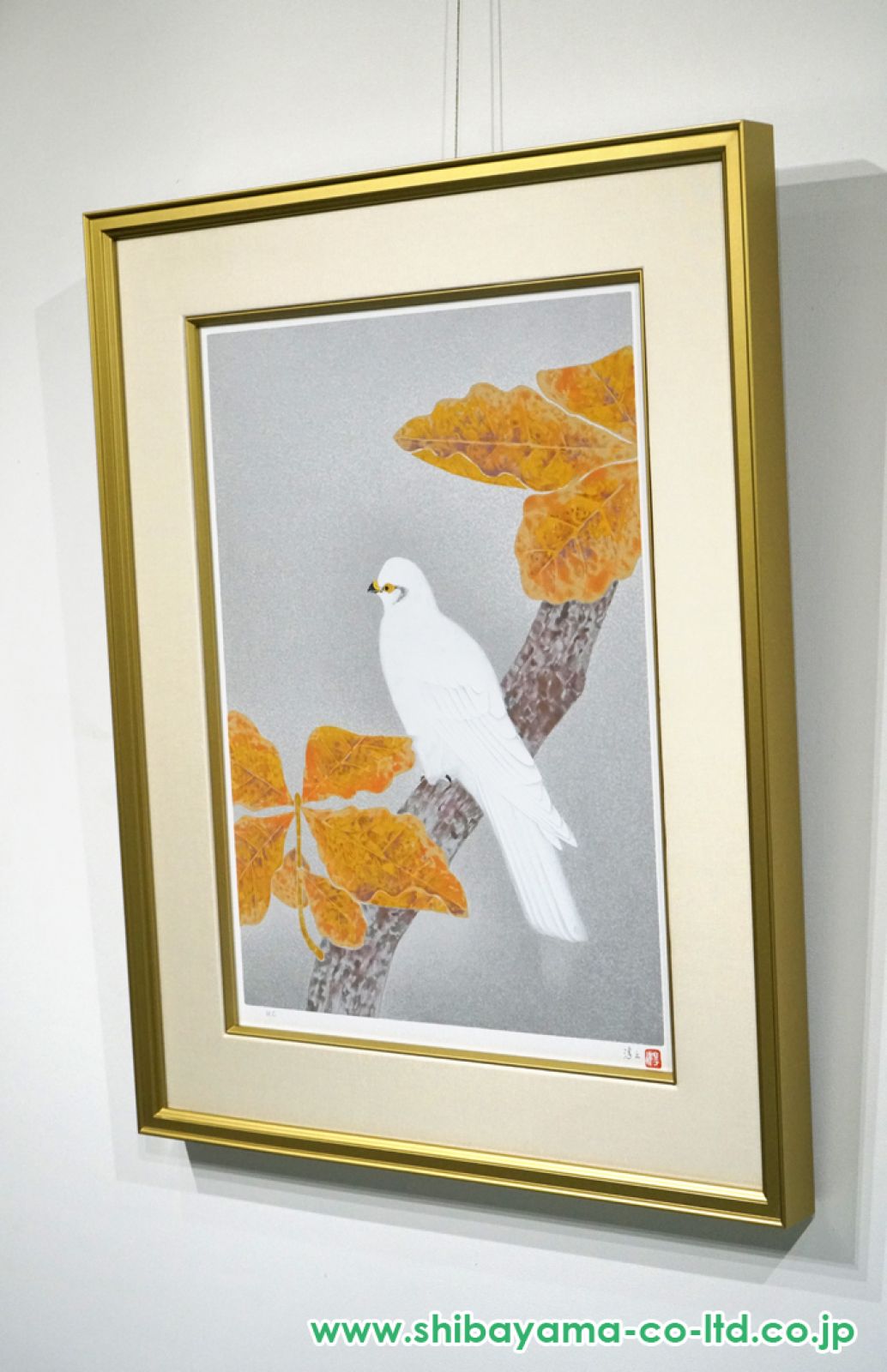 上村淳之「白鷹」シルクスクリーン :: 絵画買取・販売 - シバヤマ