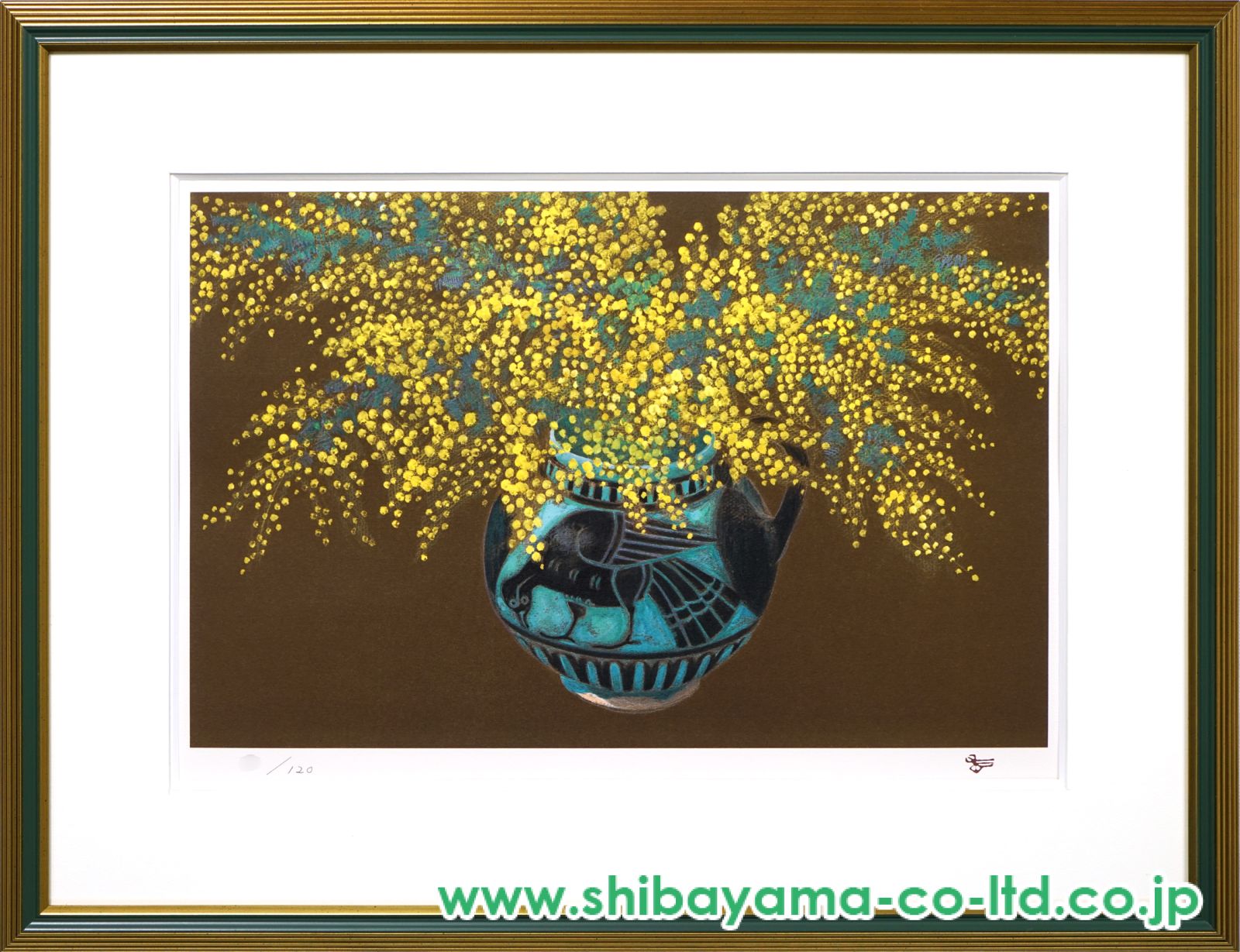 杉山寧「英 <ミモザの花>」リトグラフ :: 絵画買取・販売 - シバヤマ