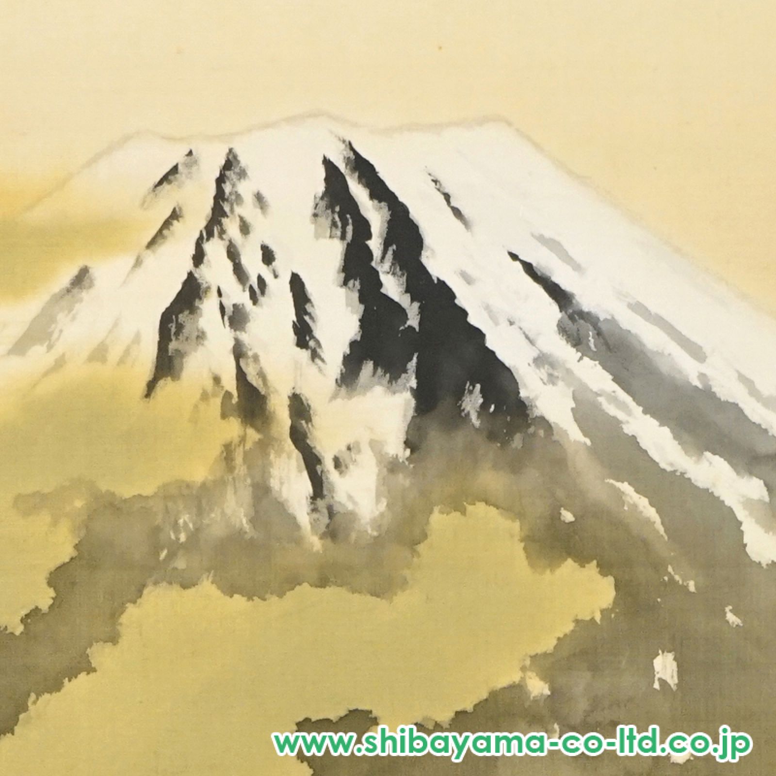 【 横山大観 『霊峰不二』 】　肉筆　墨画淡彩　額装 横山大観 「霊峰富士（霊峰不二）」 リトグラフ 石版画 額入り